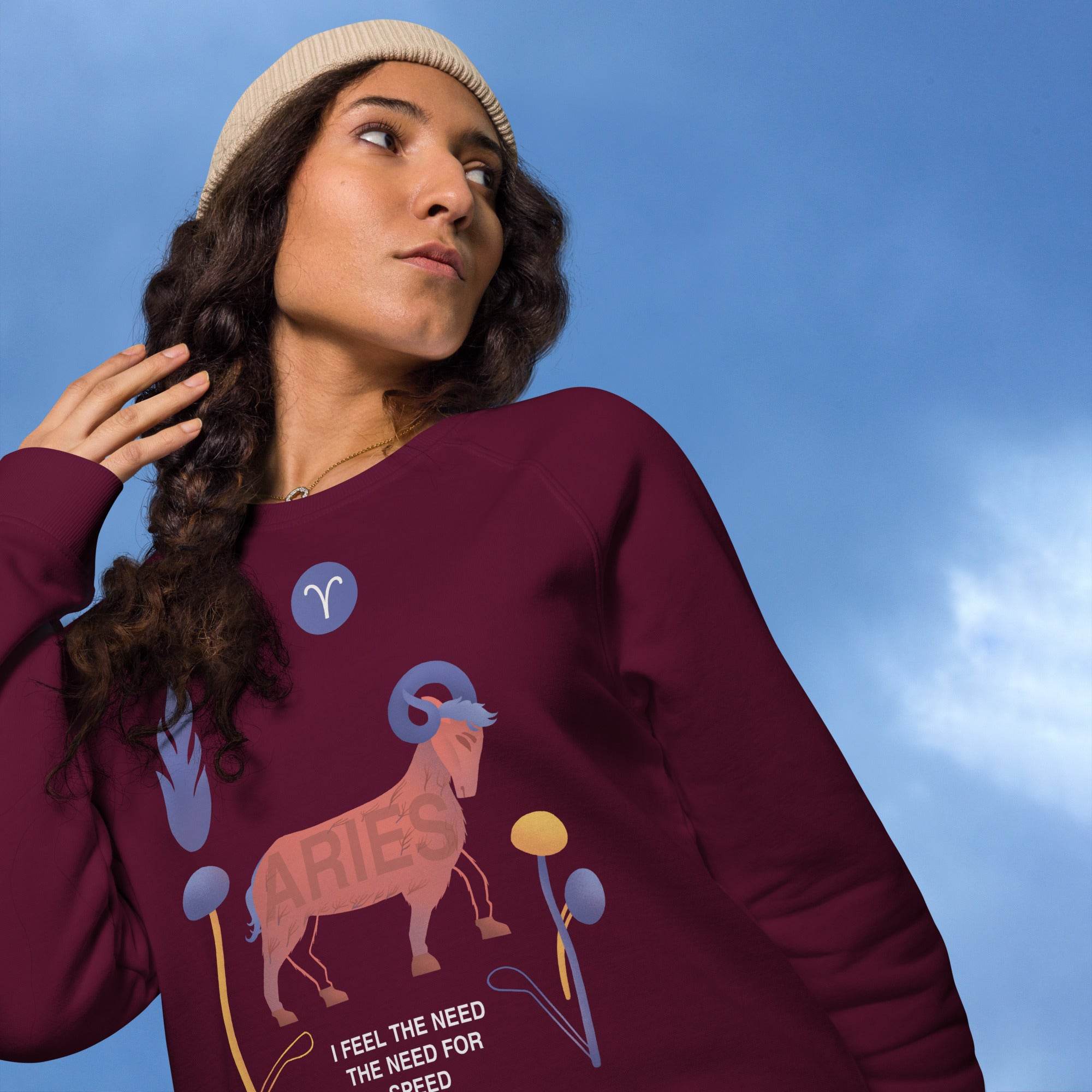 Aries Unisex Organic Raglan Sweatshirt Top Gun - Edition - 