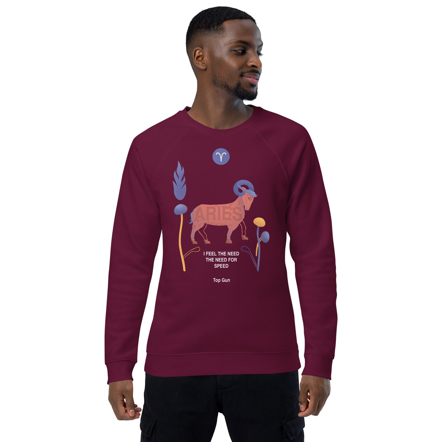 Aries Unisex Organic Raglan Sweatshirt Top Gun - Edition