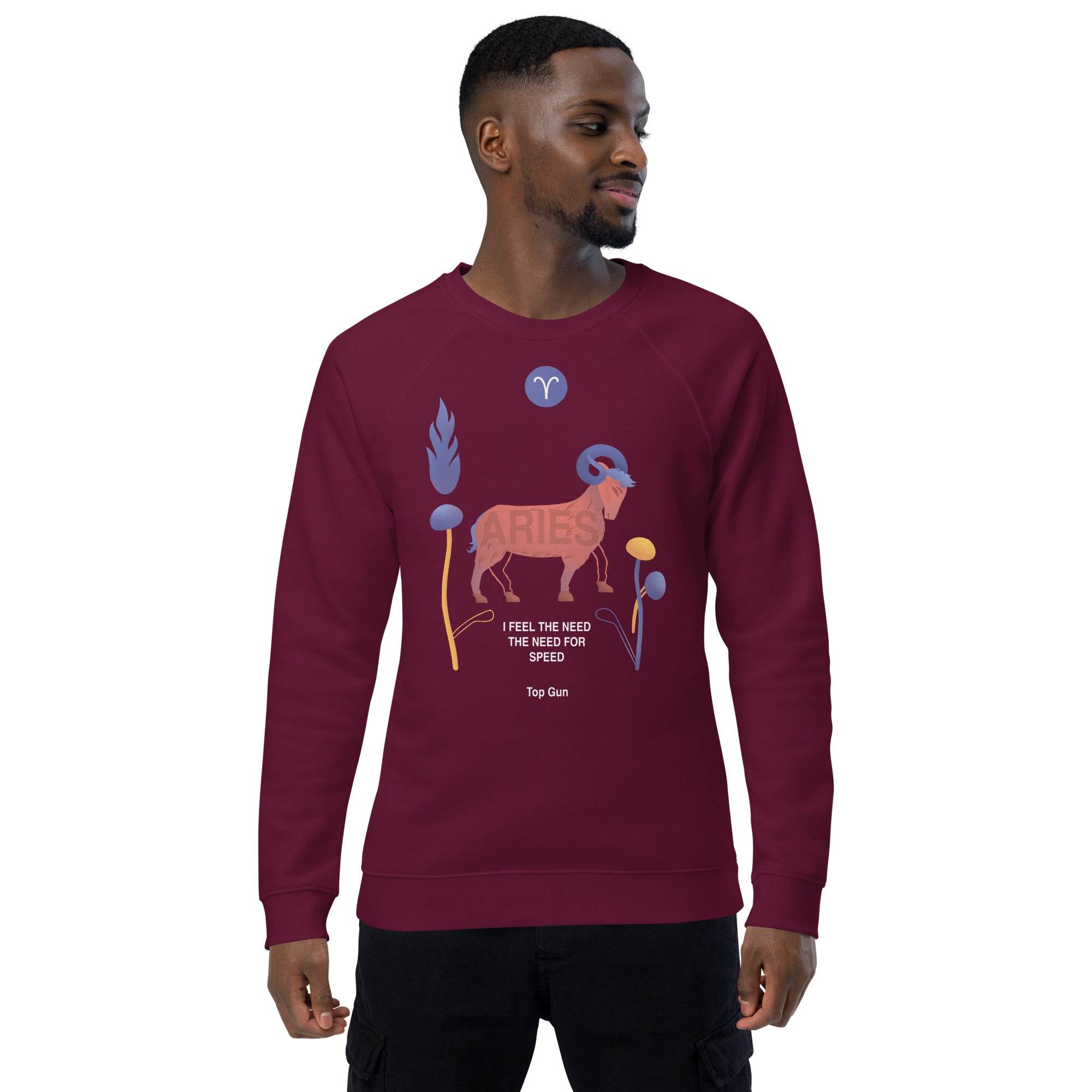 Aries Unisex Organic Raglan Sweatshirt Top Gun - Edition - 