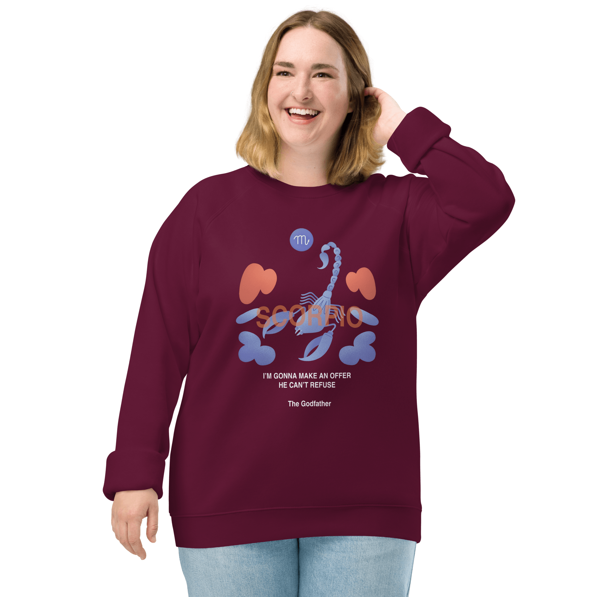 Scorpio Unisex Organic Raglan Sweatshirt - Godfather B Edition - 