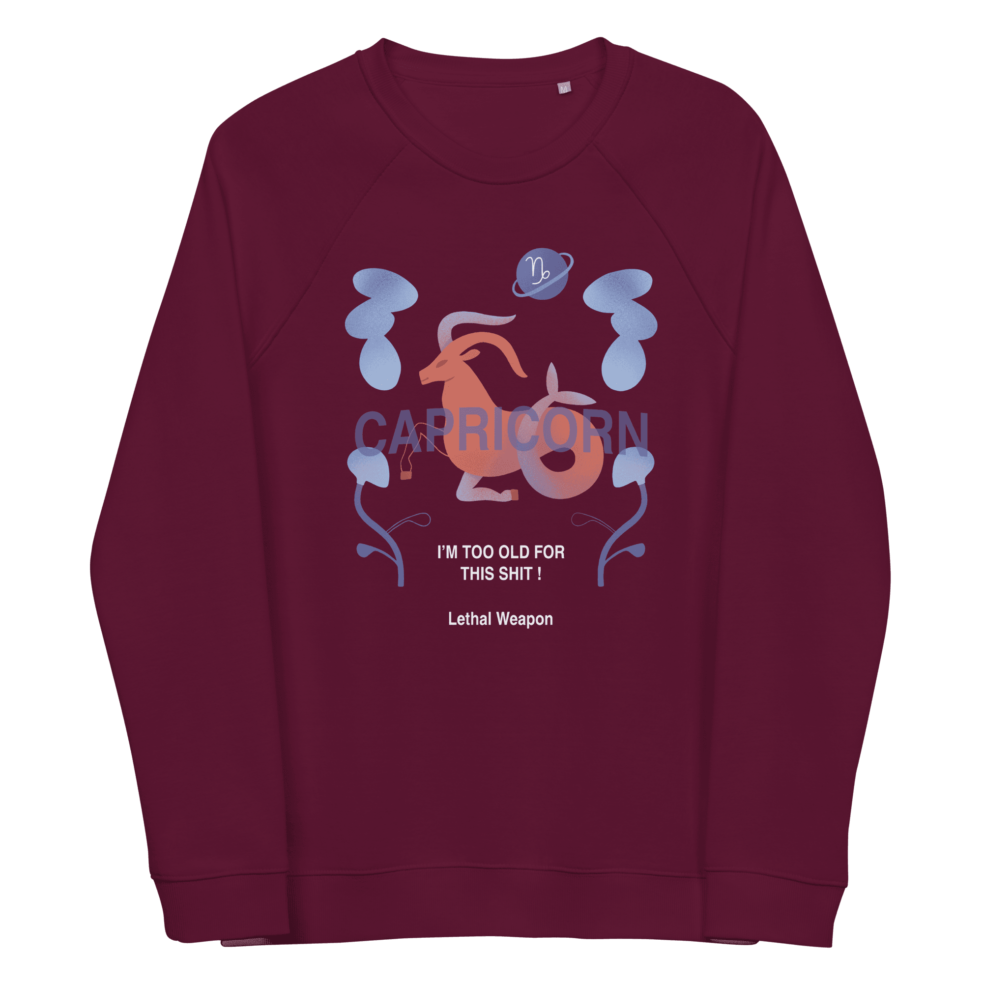 Capricorn Unisex Organic Raglan Sweatshirt - Lethal Weapon Edition - 