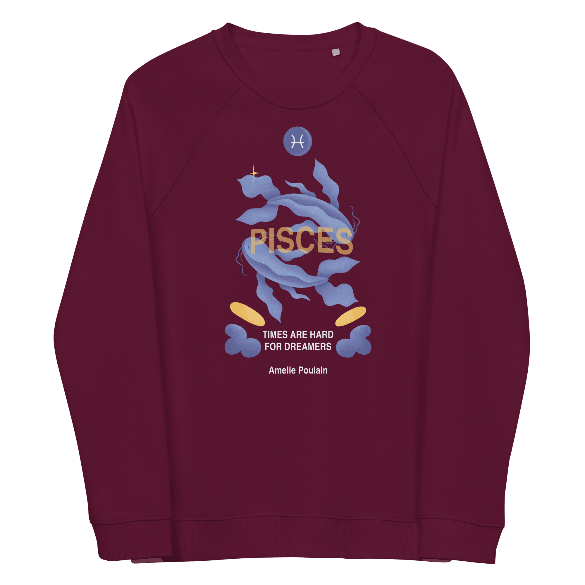 Pisces Unisex Organic Raglan Sweatshirt - Amelie Poulain Edition - 