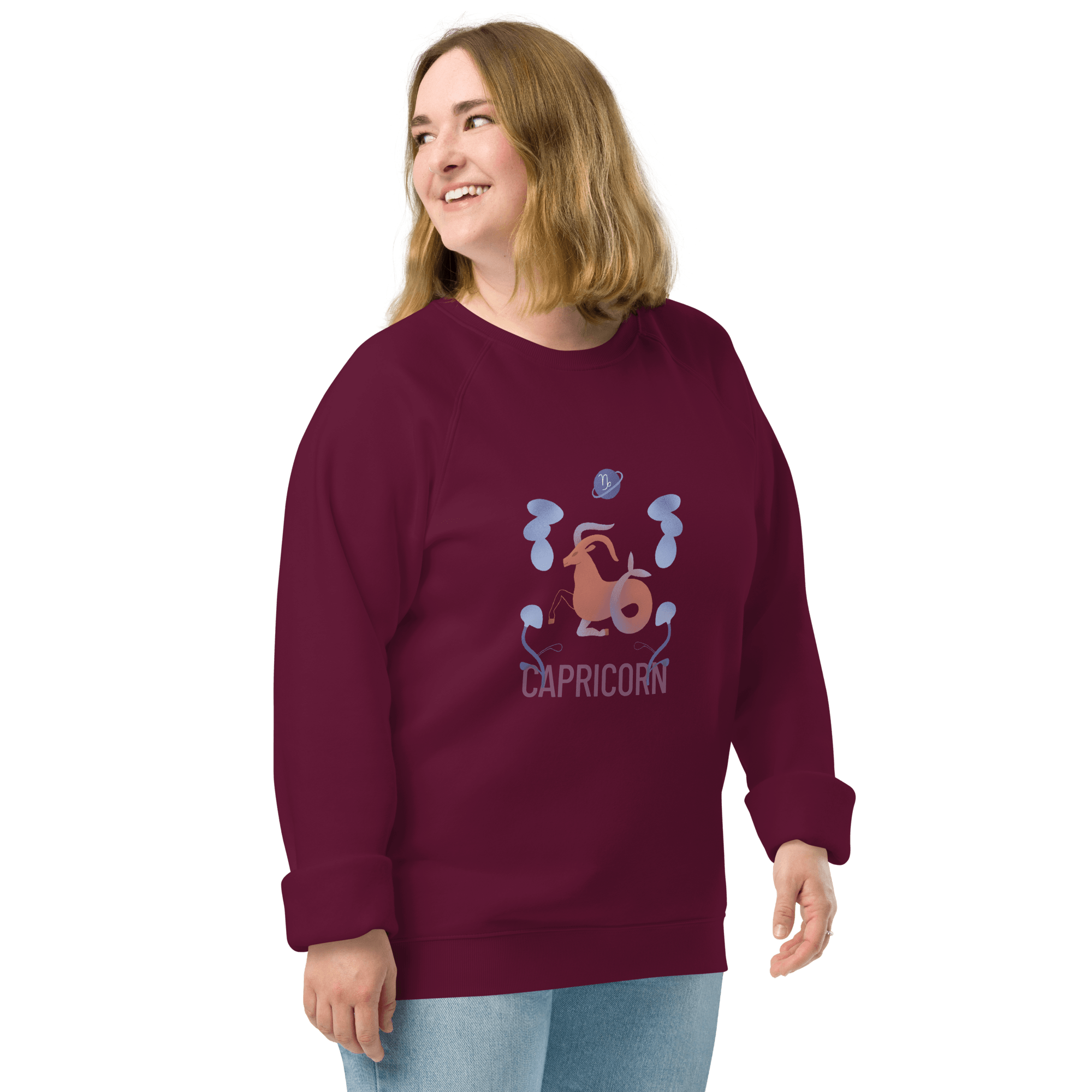 Capricorn Unisex Organic Raglan Sweatshirt - Raw Edition - 