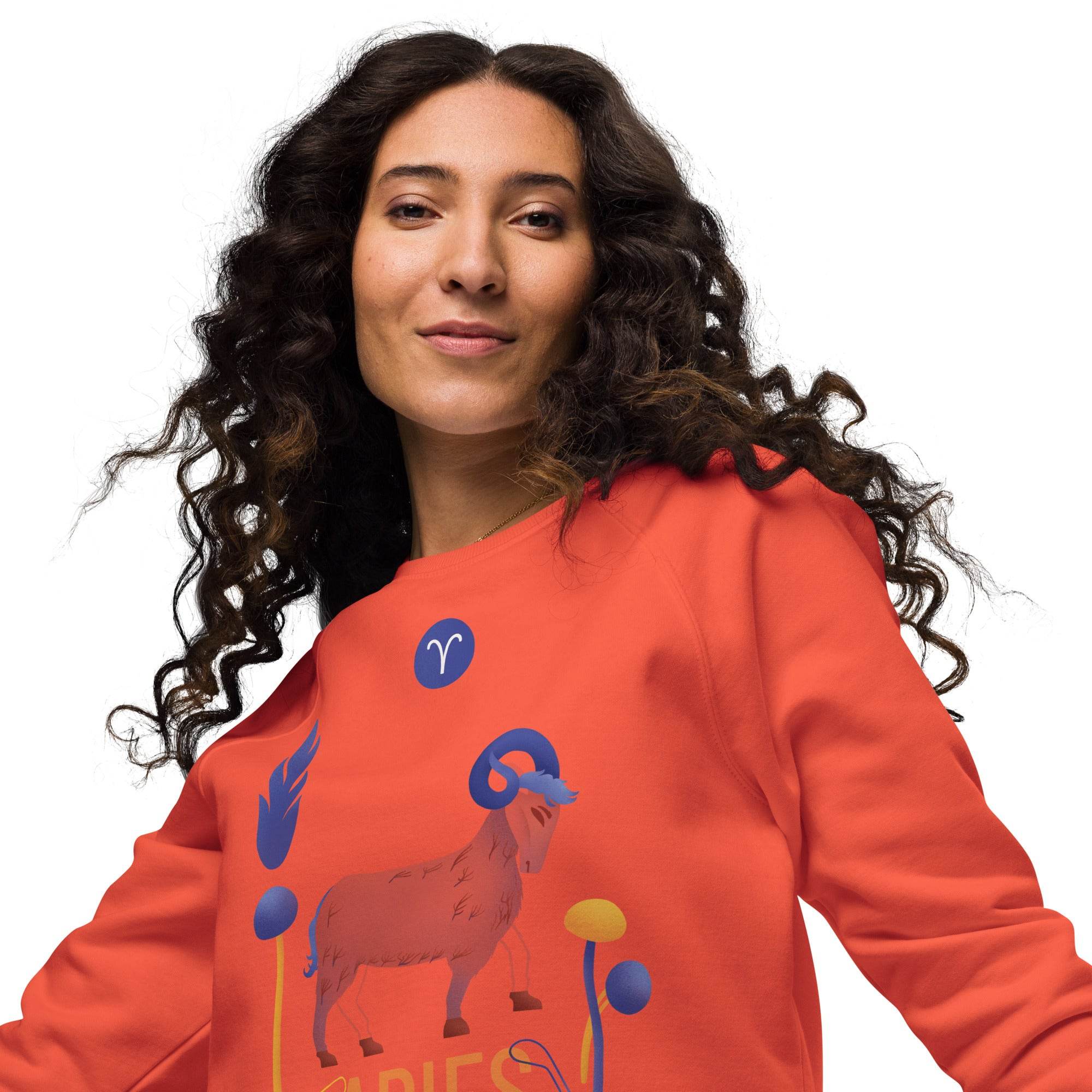 Aries Unisex Organic Raglan Sweatshirt Raw - 