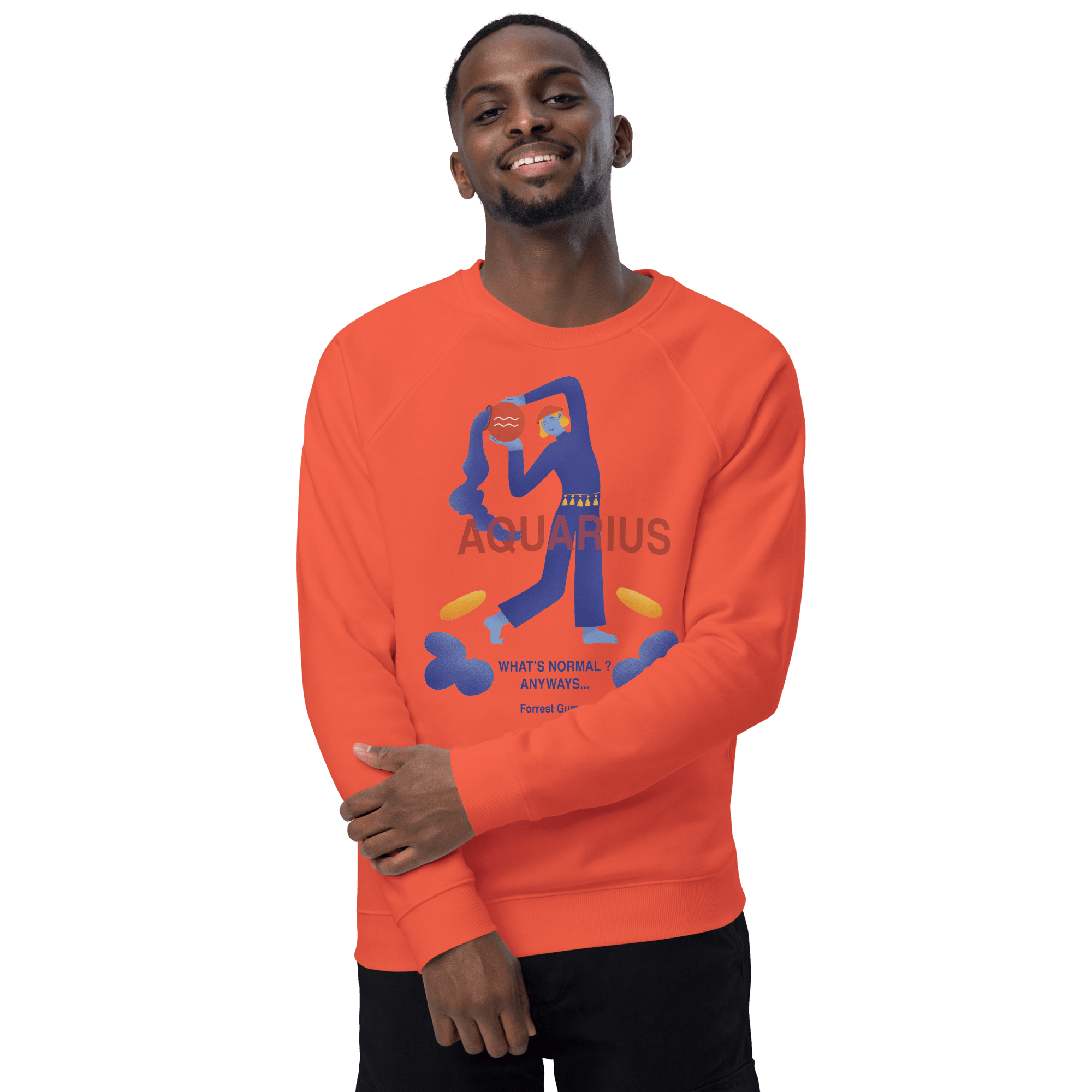 Aquarius Unisex Organic Raglan Sweatshirt - Forrest Gump Edition - 