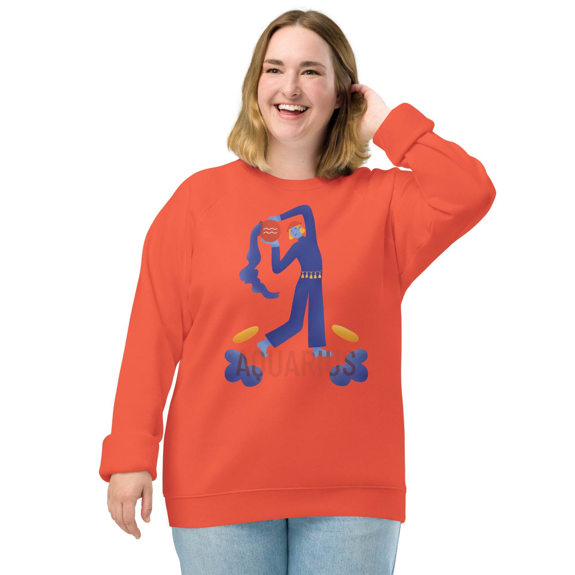 Aquarius Unisex Organic Raglan Sweatshirt - Raw Edition - 