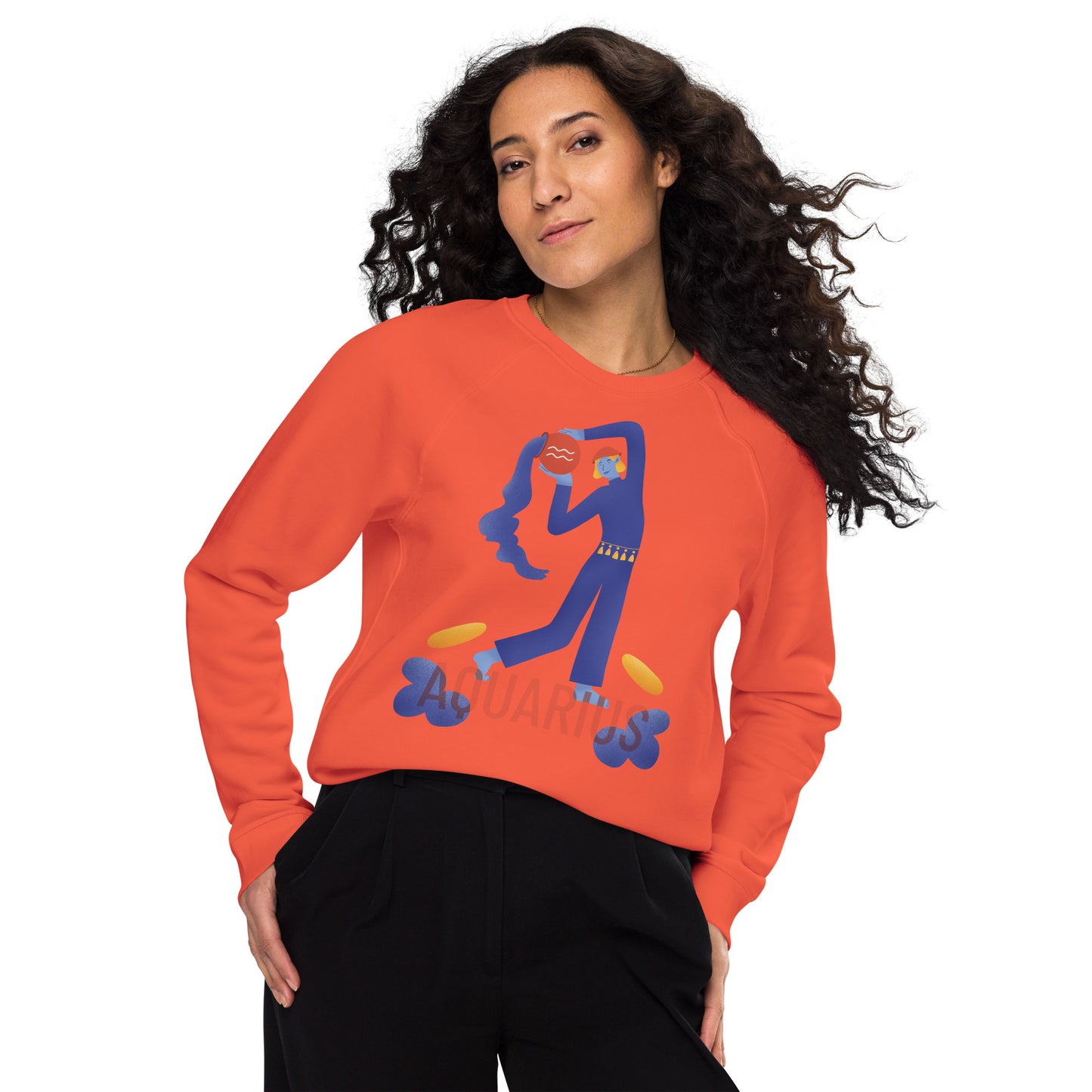 Aquarius Unisex Organic Raglan Sweatshirt - Raw Edition