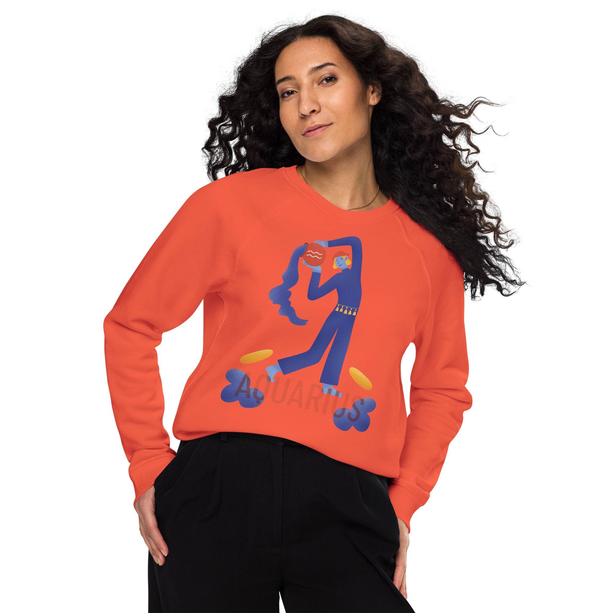 Aquarius Unisex Organic Raglan Sweatshirt - Raw Edition - 