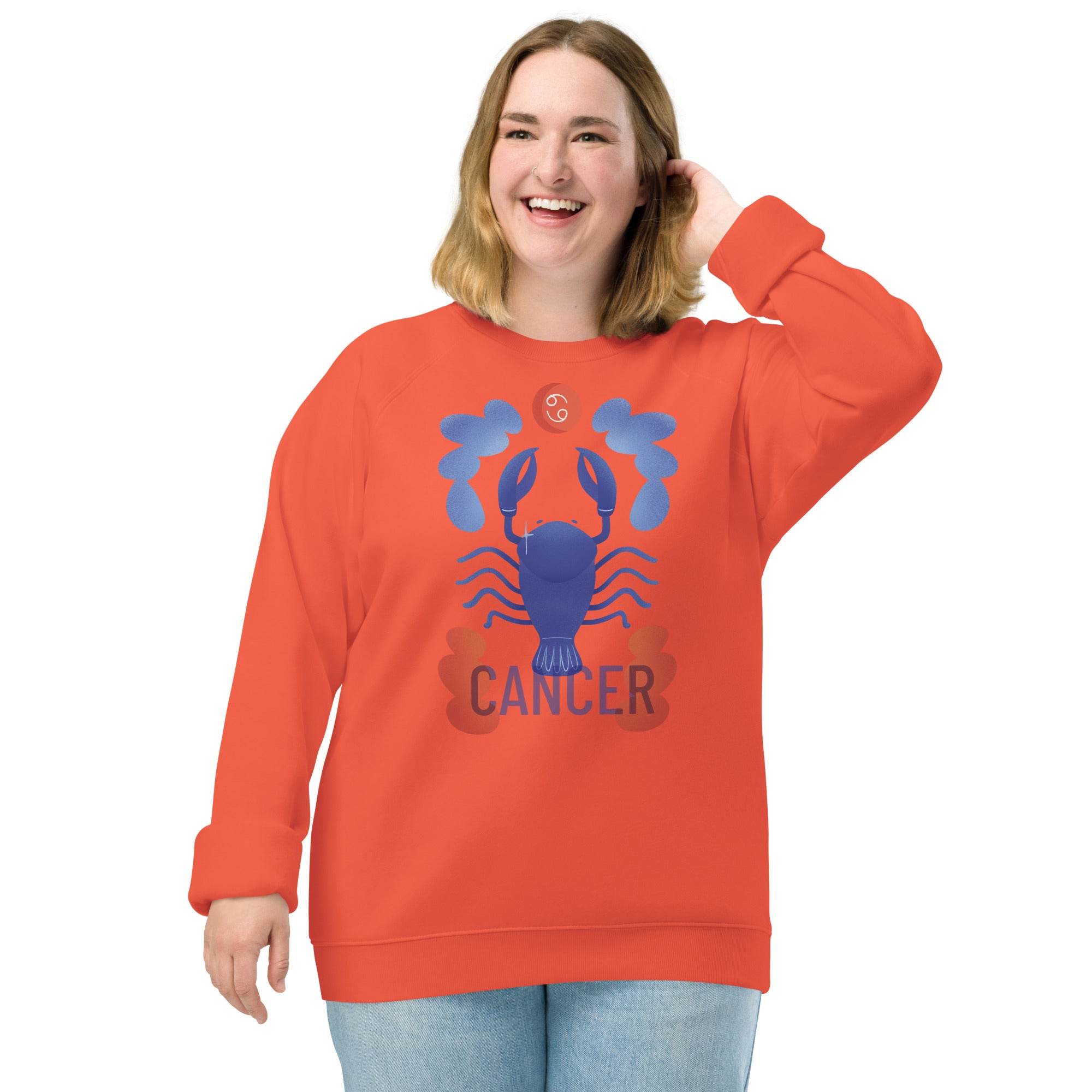Cancer Unisex Organic Raglan Sweatshirt - Raw Edition - 