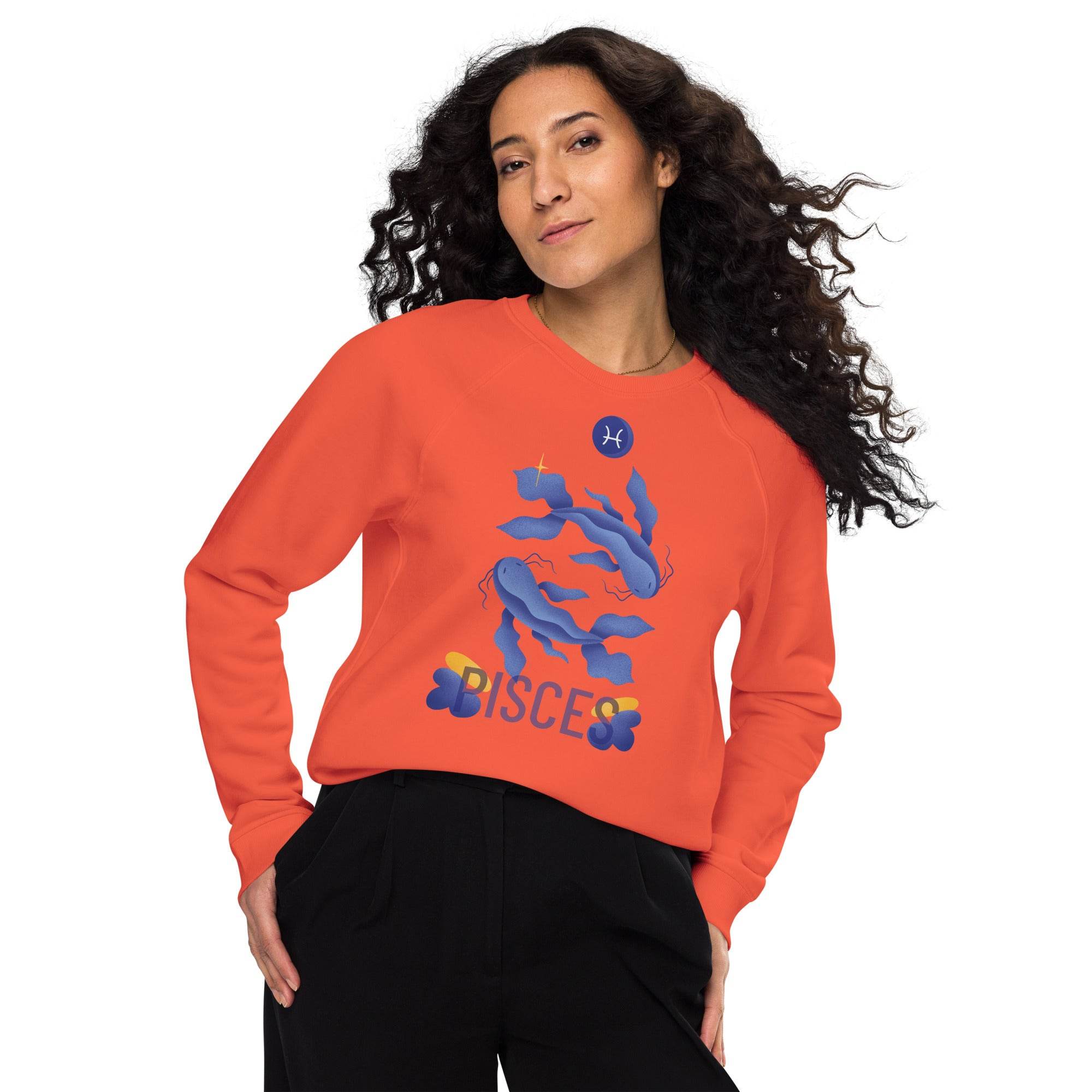 Pisces Unisex Organic Raglan Sweatshirt - Raw Edition - 
