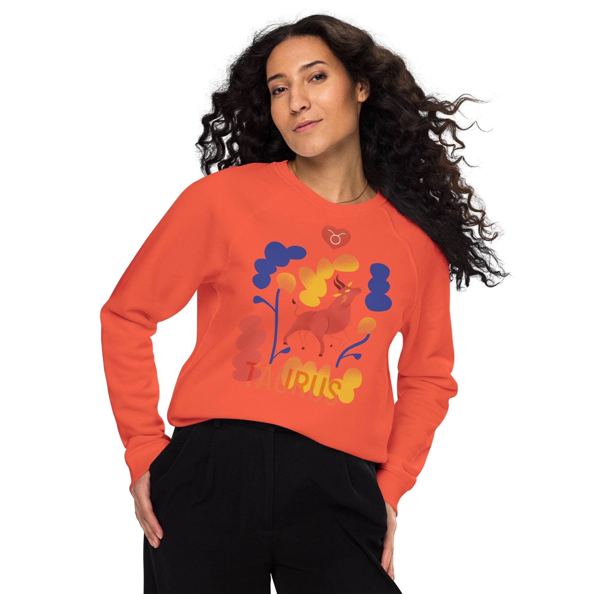 TAURUS Unisex Organic Raglan Sweatshirt Raw - 