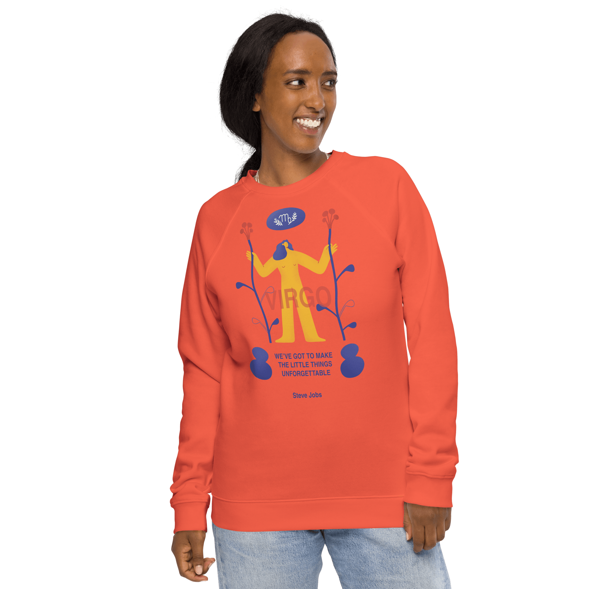 Virgo Unisex Organic Raglan Sweatshirt - Steve Jobs Edition - 