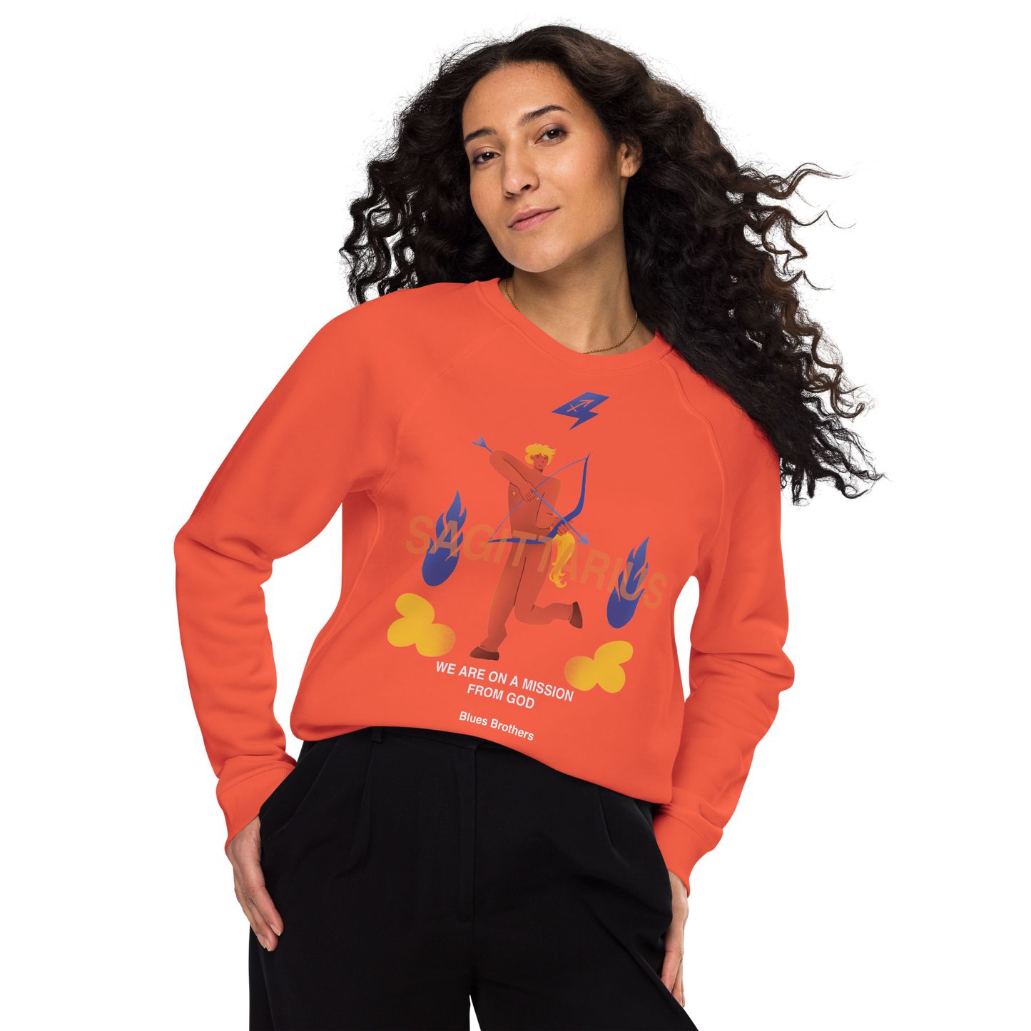 Sagittarius Unisex Organic Raglan Sweatshirt - The Blues Brothers Edition