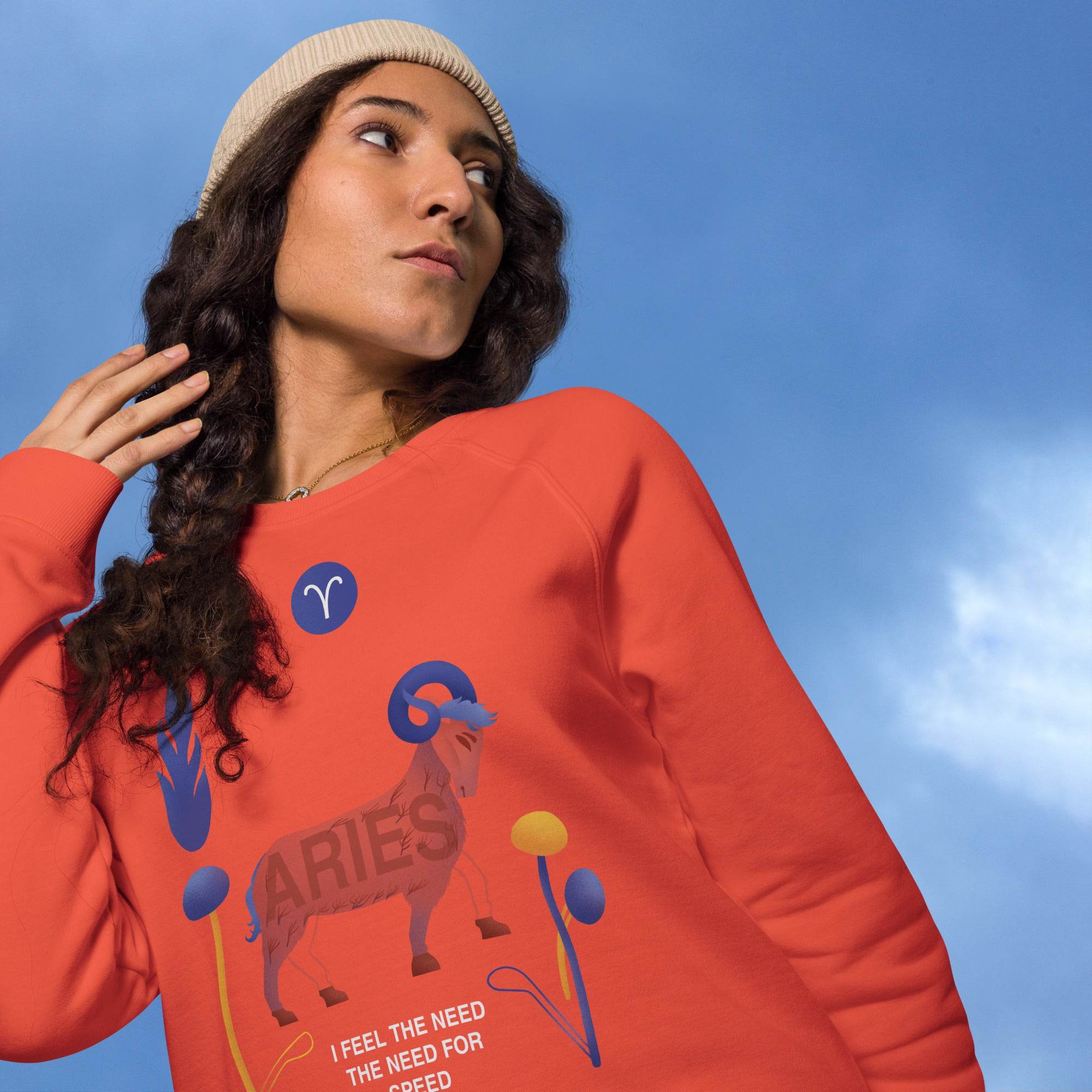 Aries Unisex Organic Raglan Sweatshirt Top Gun - Edition - 
