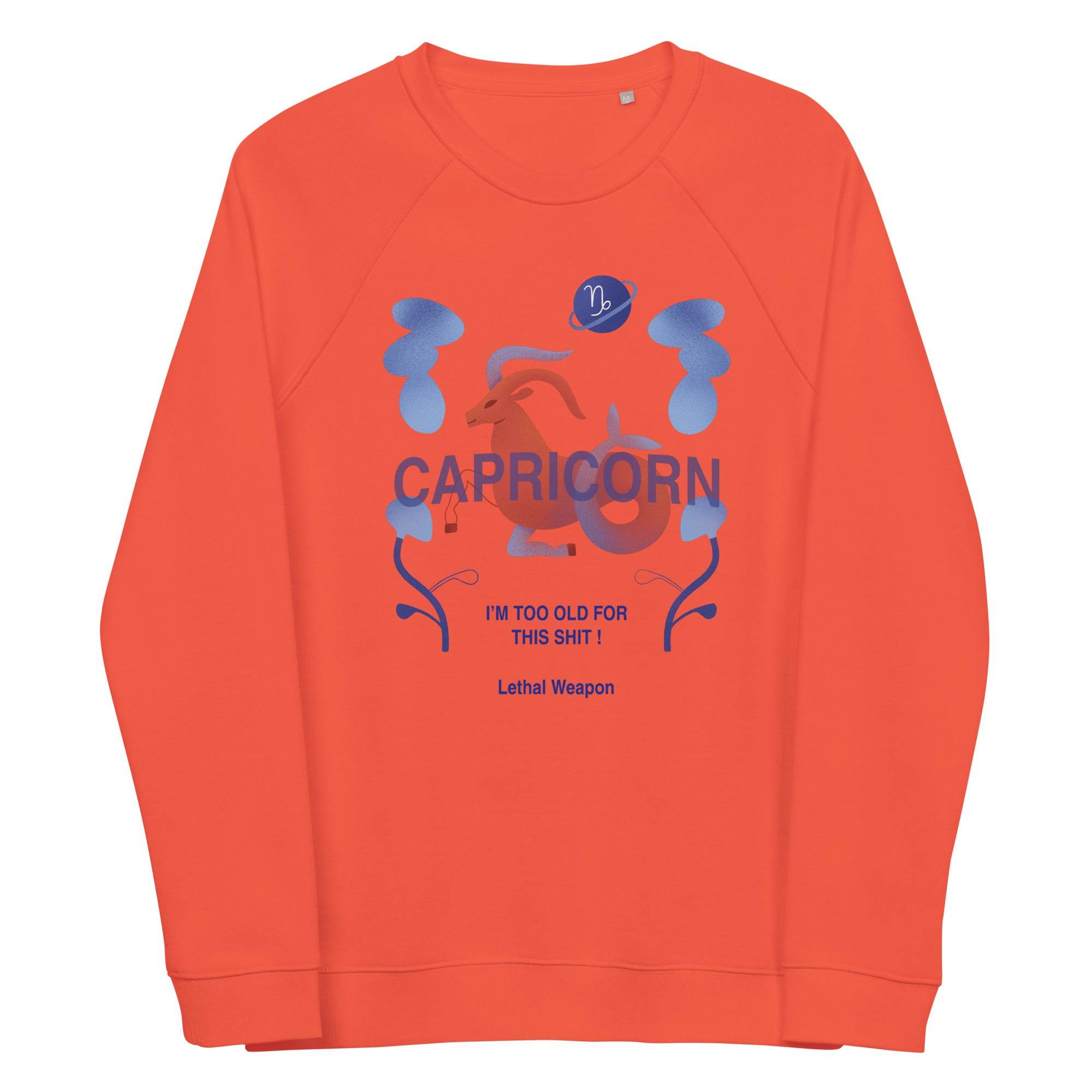 Capricorn Unisex Organic Raglan Sweatshirt - Lethal Weapon Edition - 