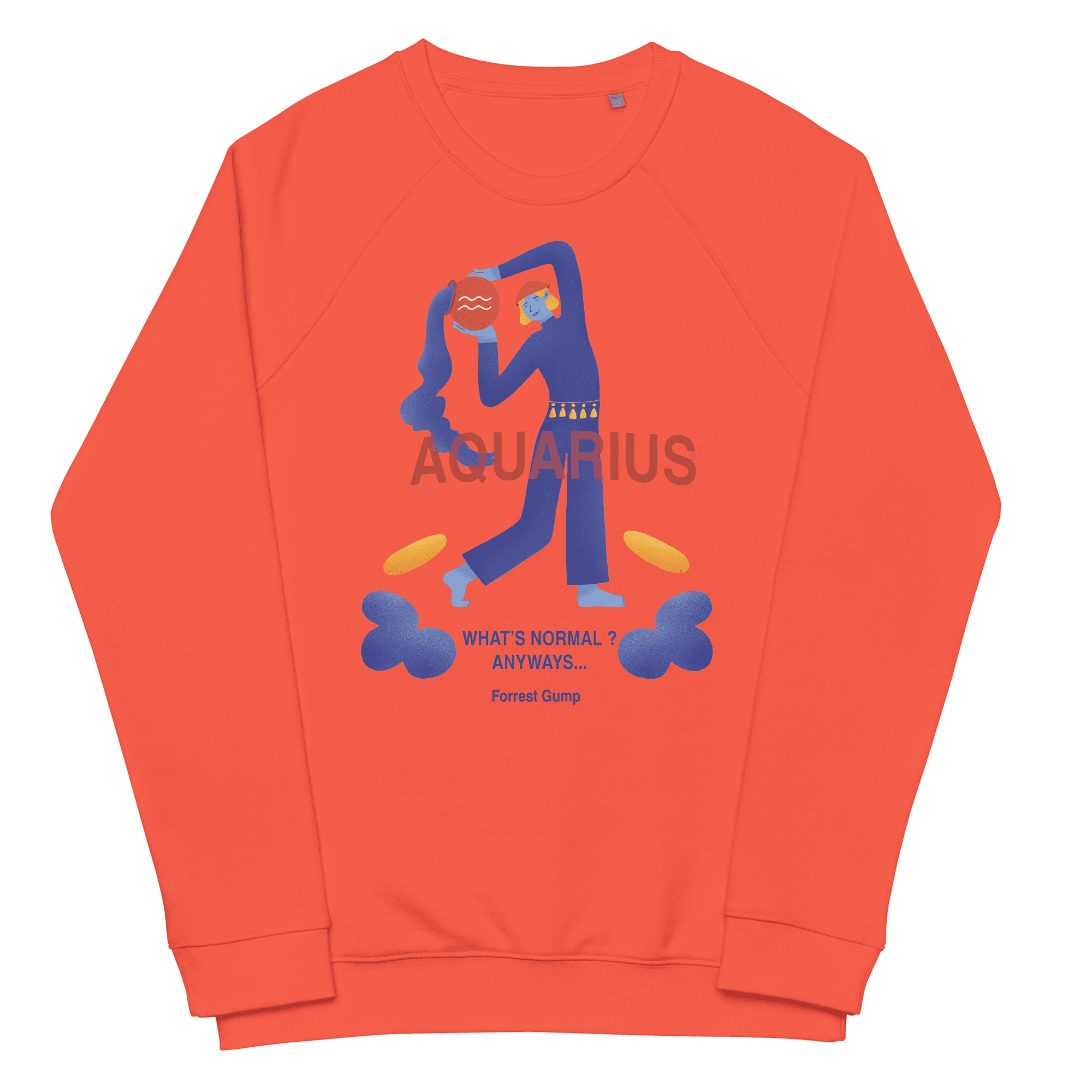 Aquarius Unisex Organic Raglan Sweatshirt - Forrest Gump Edition - 