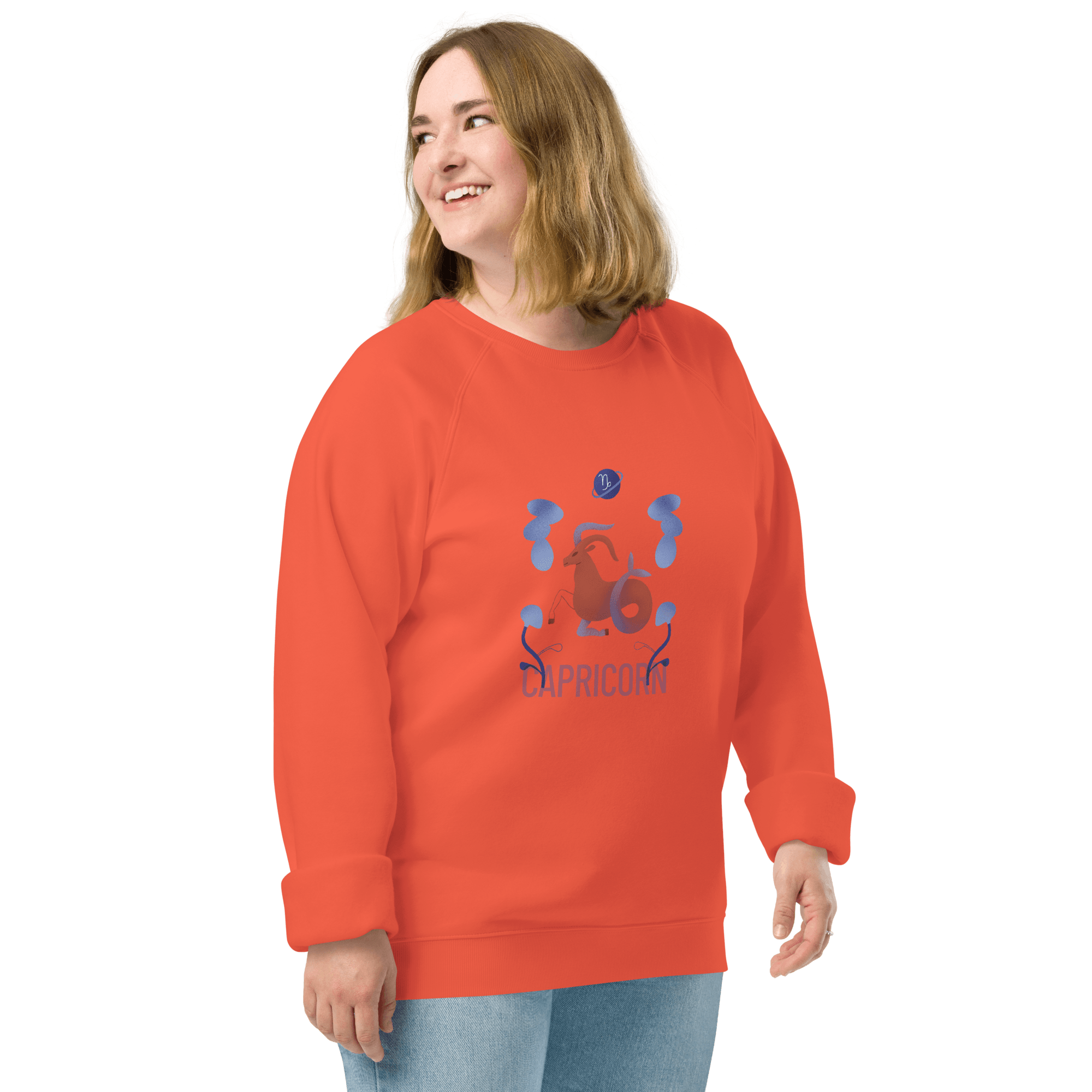 Capricorn Unisex Organic Raglan Sweatshirt - Raw Edition - 