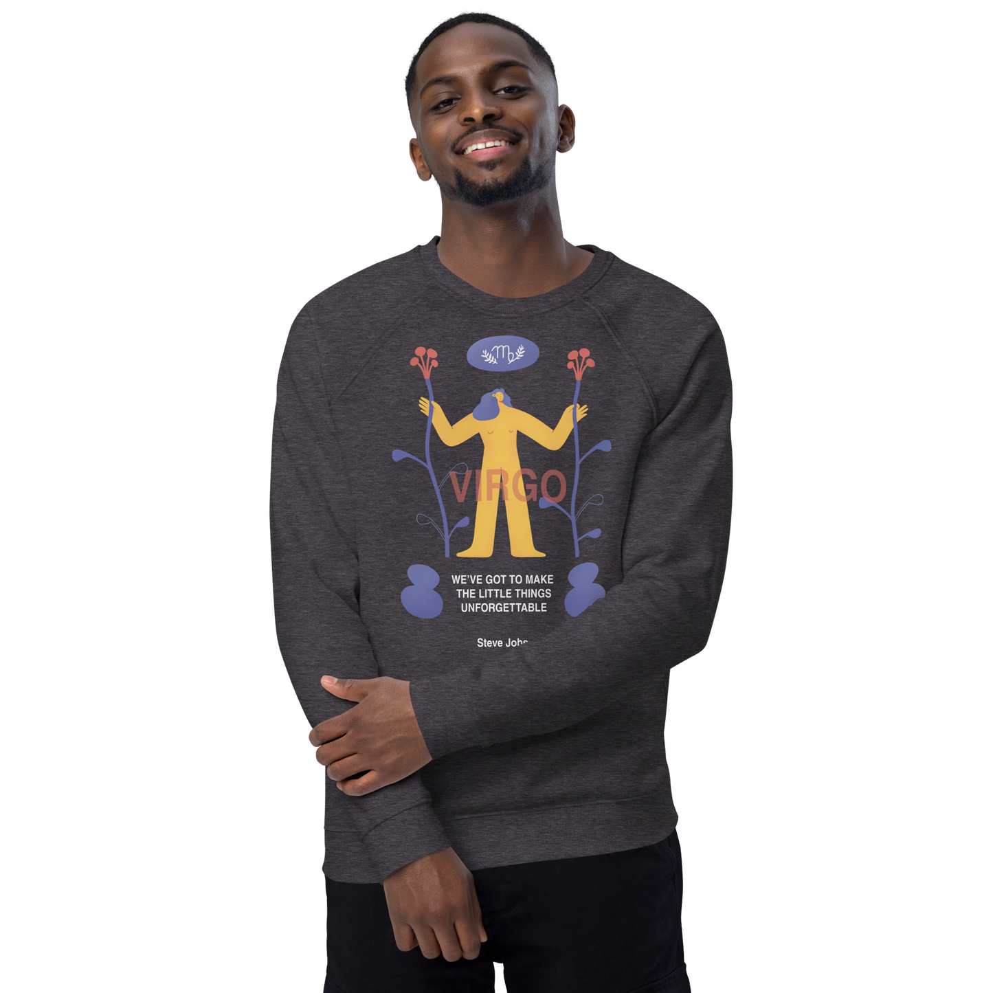 Virgo Unisex Organic Raglan Sweatshirt - Steve Jobs Edition