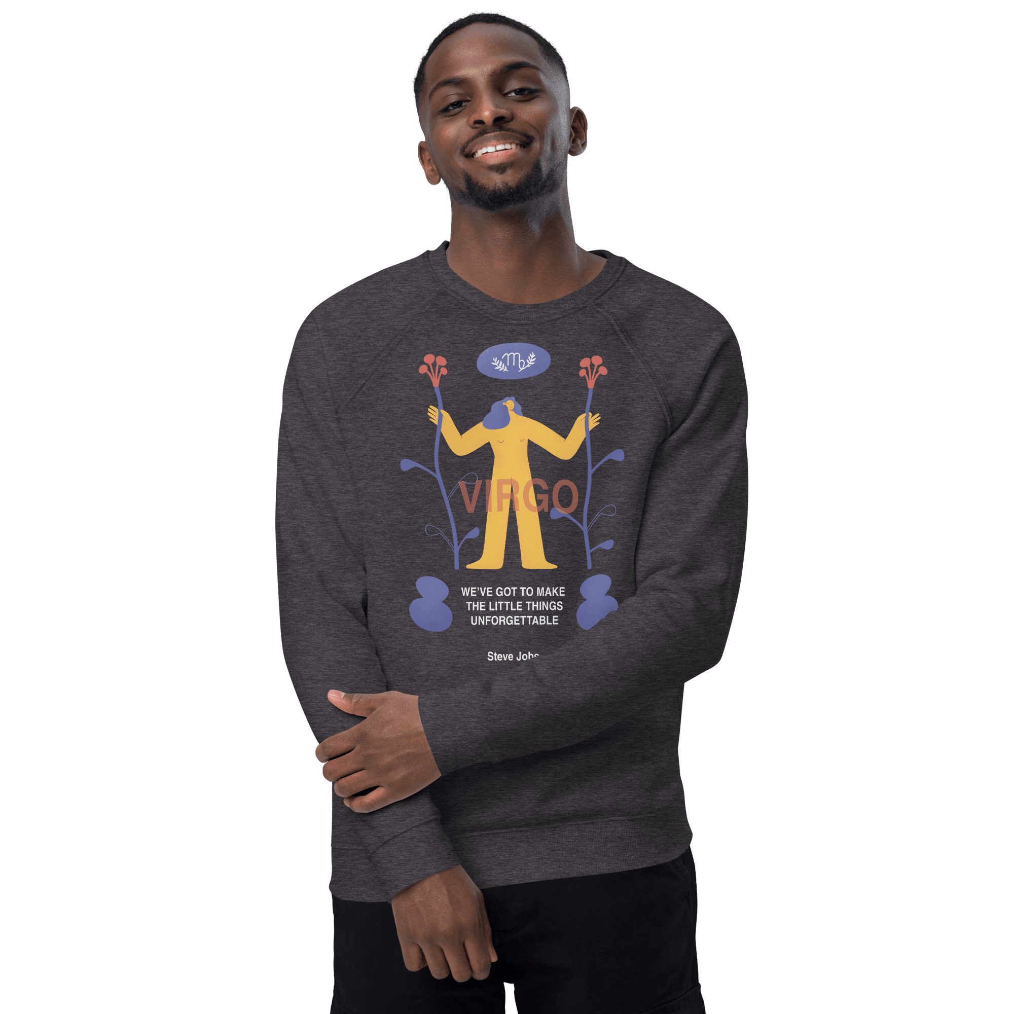 Virgo Unisex Organic Raglan Sweatshirt - Steve Jobs Edition - 