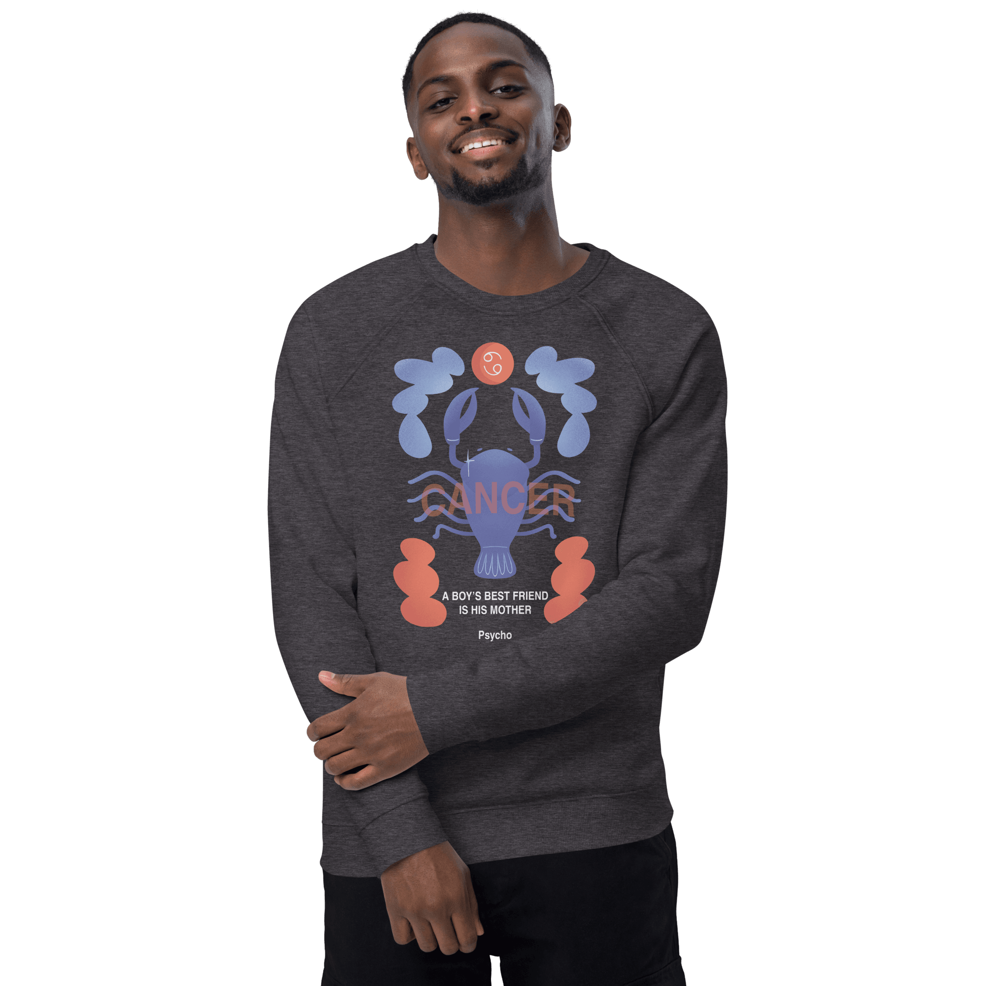 Cancer Unisex Organic Raglan Sweatshirt - Psycho Edition - 