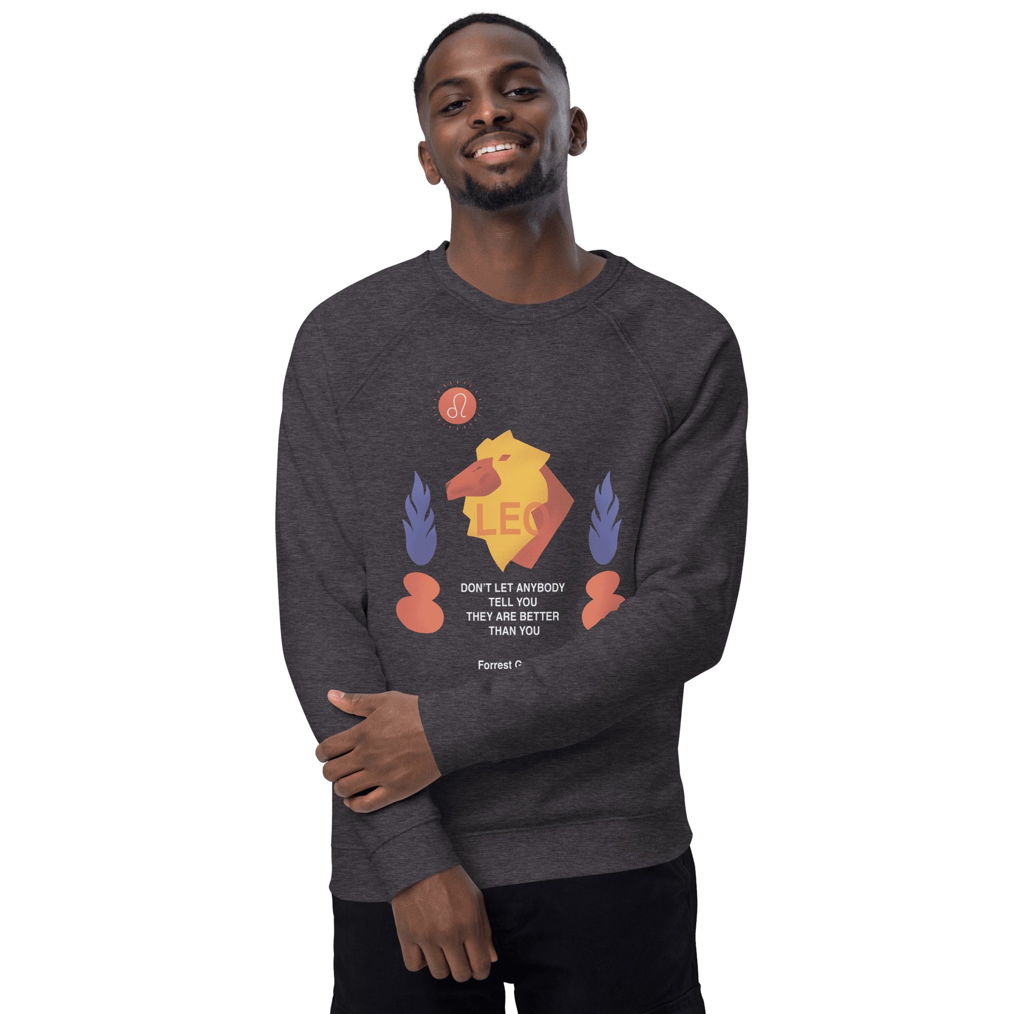 Leo Unisex Organic Raglan Sweatshirt - Forrest Gump Edition - 