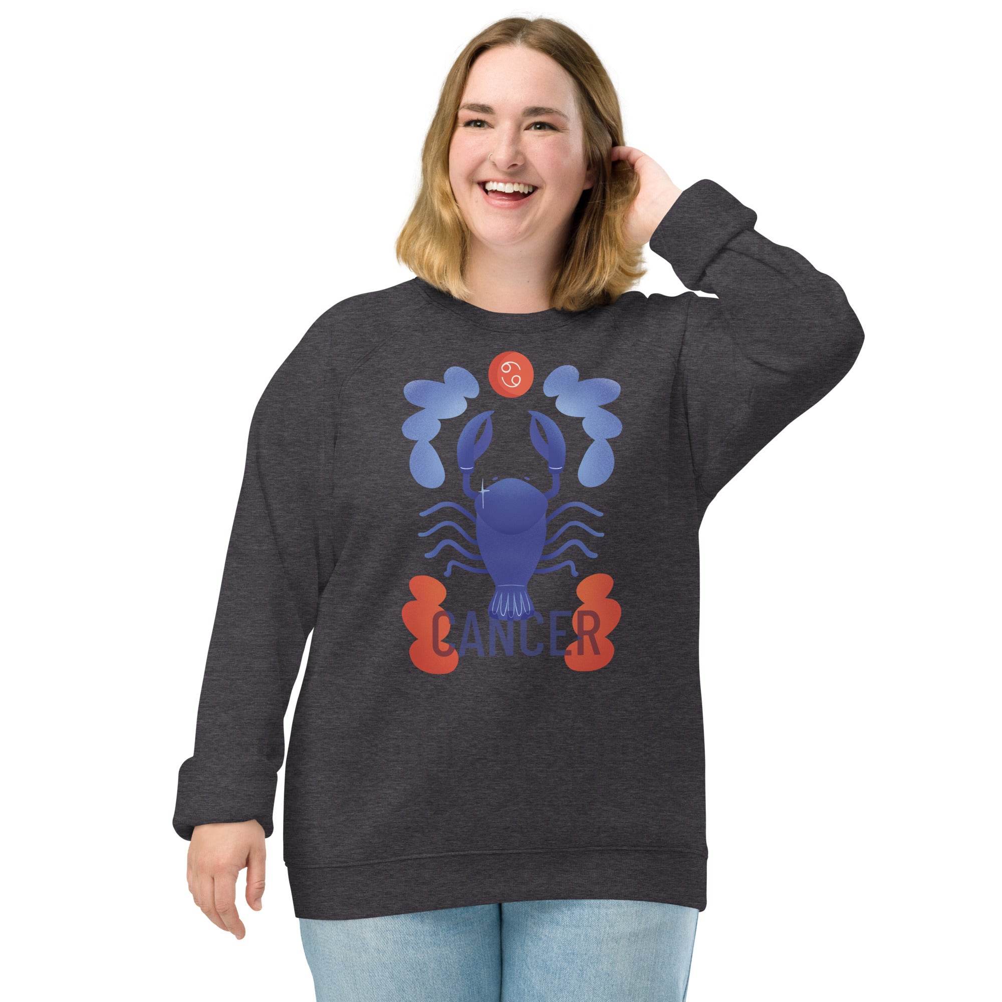 Cancer Unisex Organic Raglan Sweatshirt - Raw Edition - 