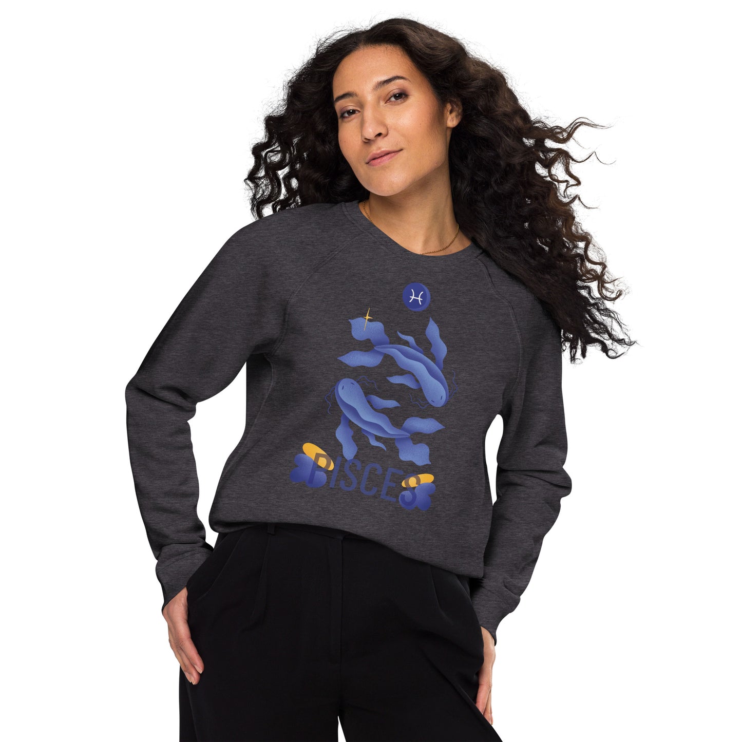 Pisces Unisex Organic Raglan Sweatshirt - Raw Edition