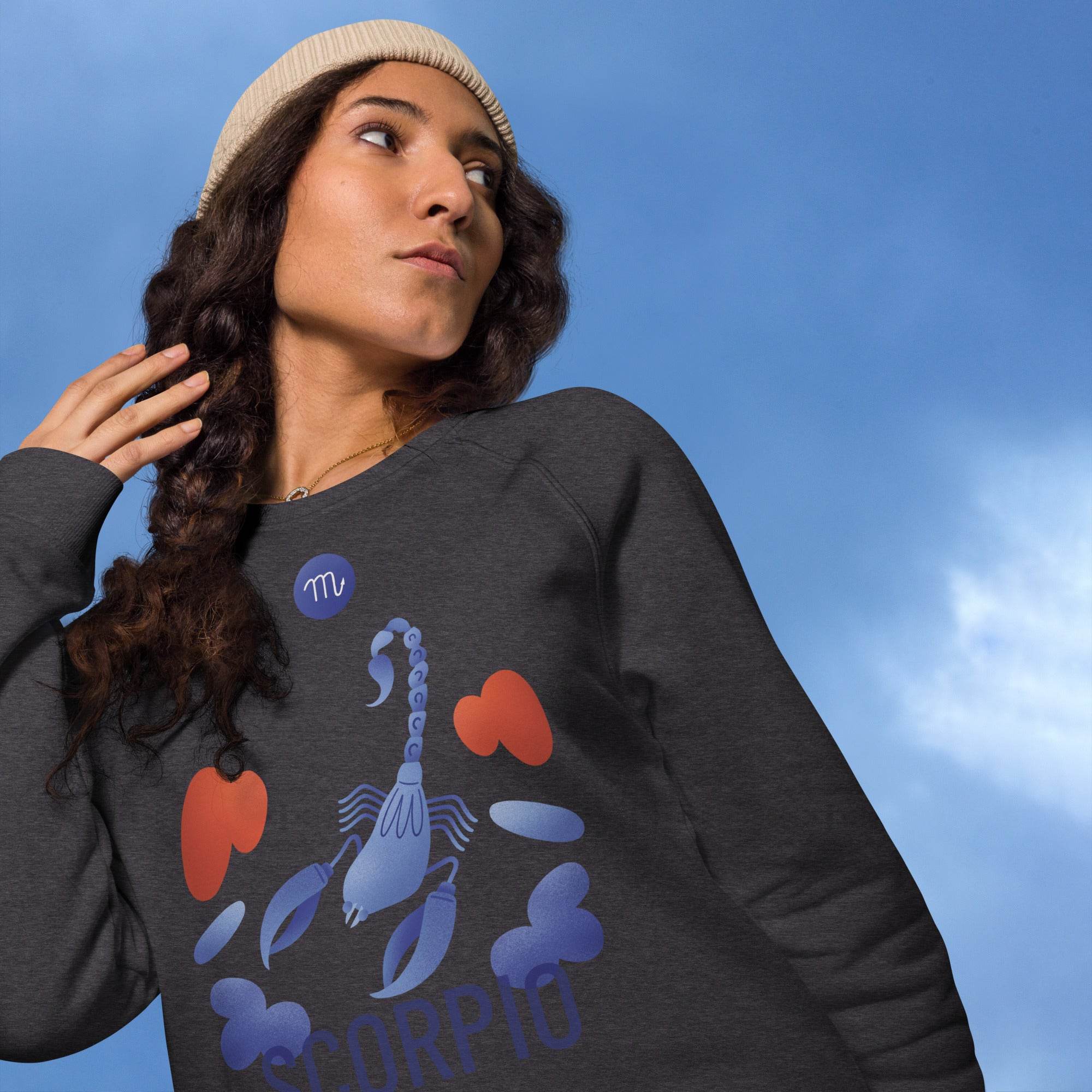 Scorpio Unisex Organic Raglan Sweatshirt - Raw Edition - 