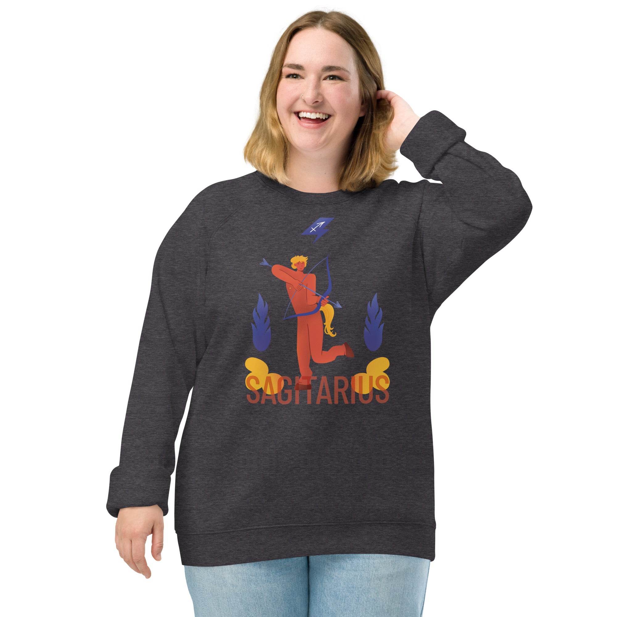 Sagittarius Unisex Organic Raglan Sweatshirt - Raw Edition - 