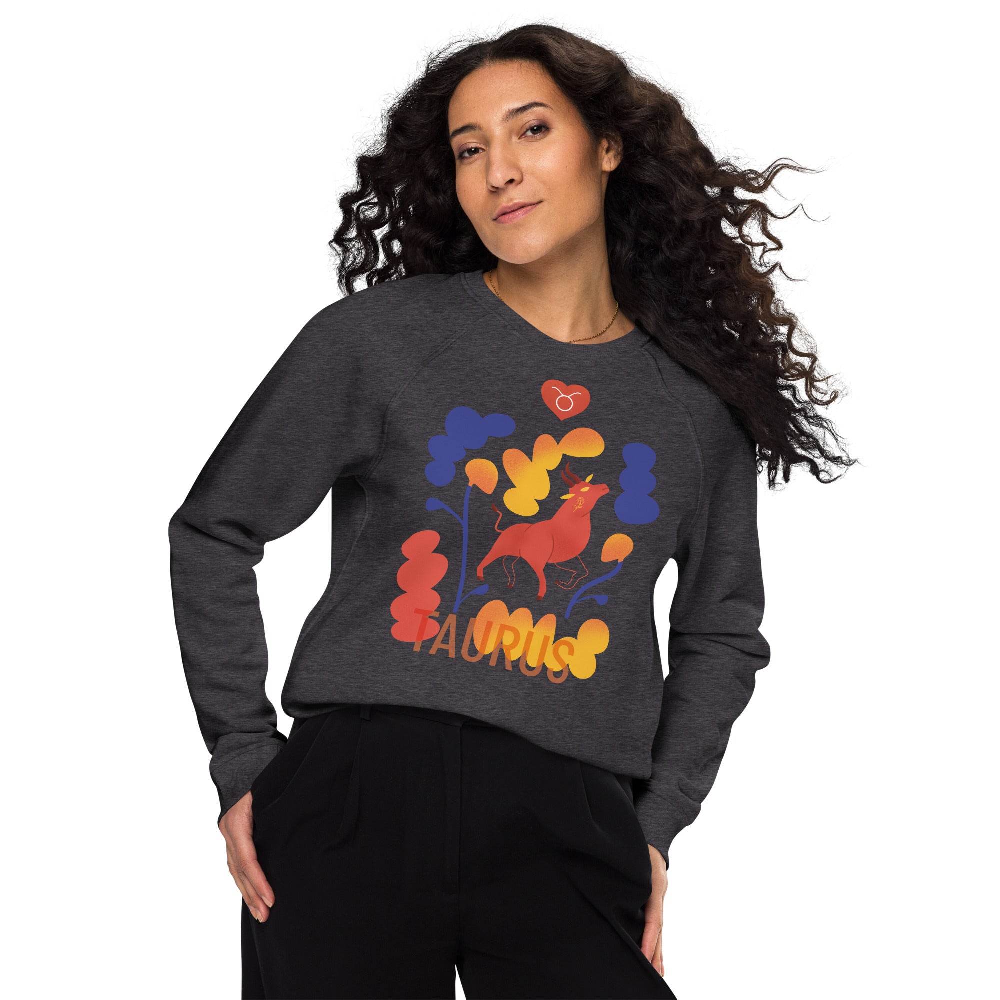 TAURUS Unisex Organic Raglan Sweatshirt Raw - 