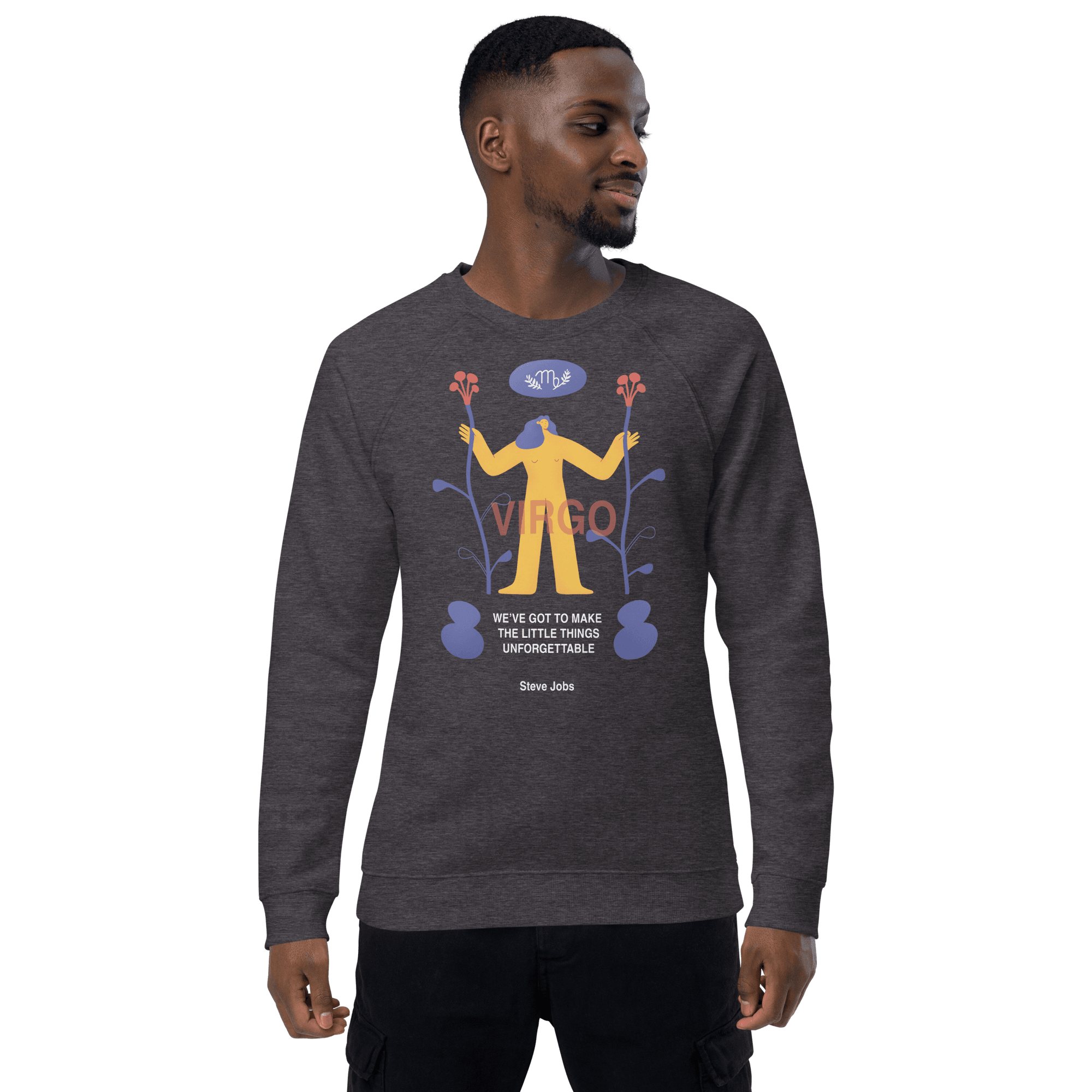 Virgo Unisex Organic Raglan Sweatshirt - Steve Jobs Edition - 