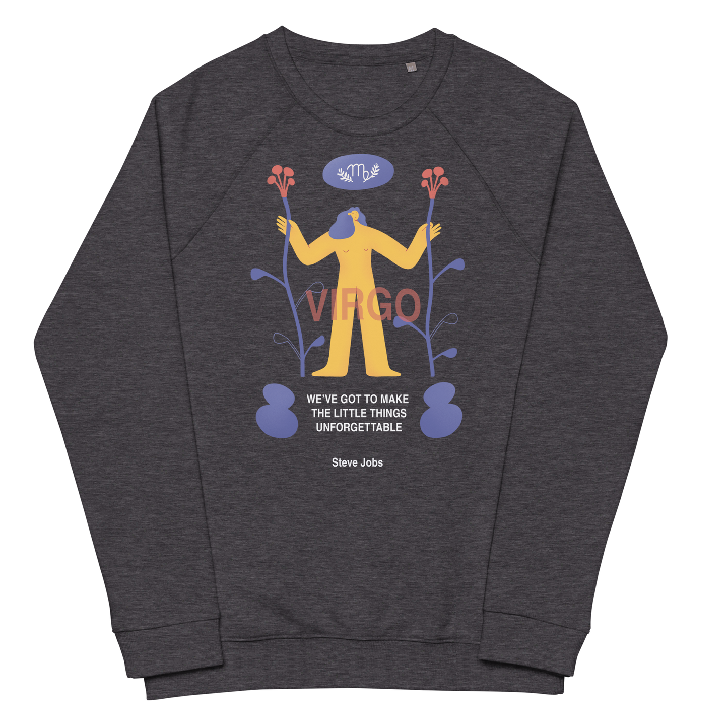 Virgo Unisex Organic Raglan Sweatshirt - Steve Jobs Edition