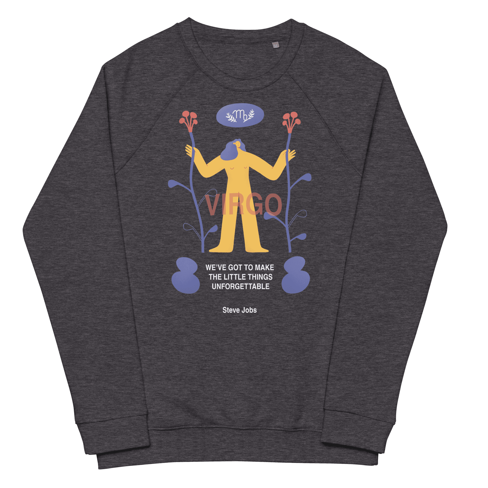 Virgo Unisex Organic Raglan Sweatshirt - Steve Jobs Edition - 