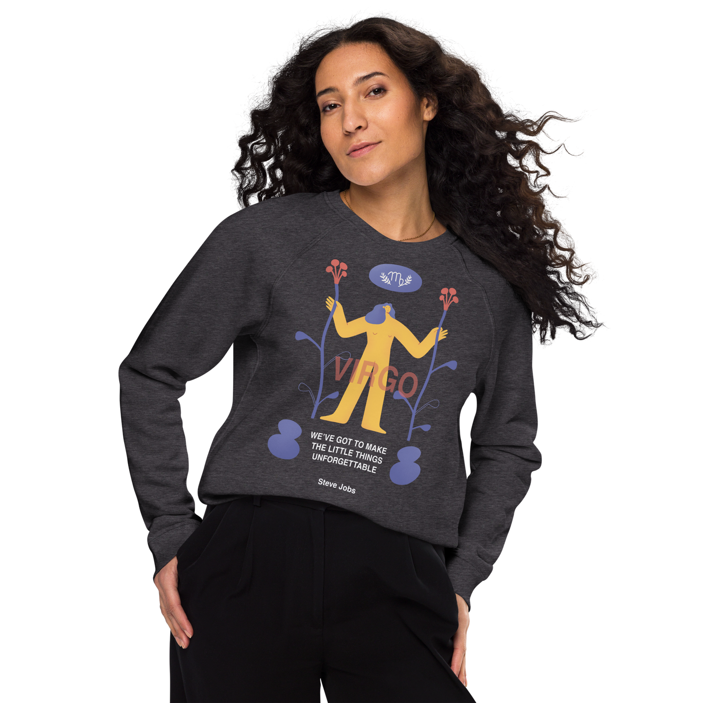 Virgo Unisex Organic Raglan Sweatshirt - Steve Jobs Edition