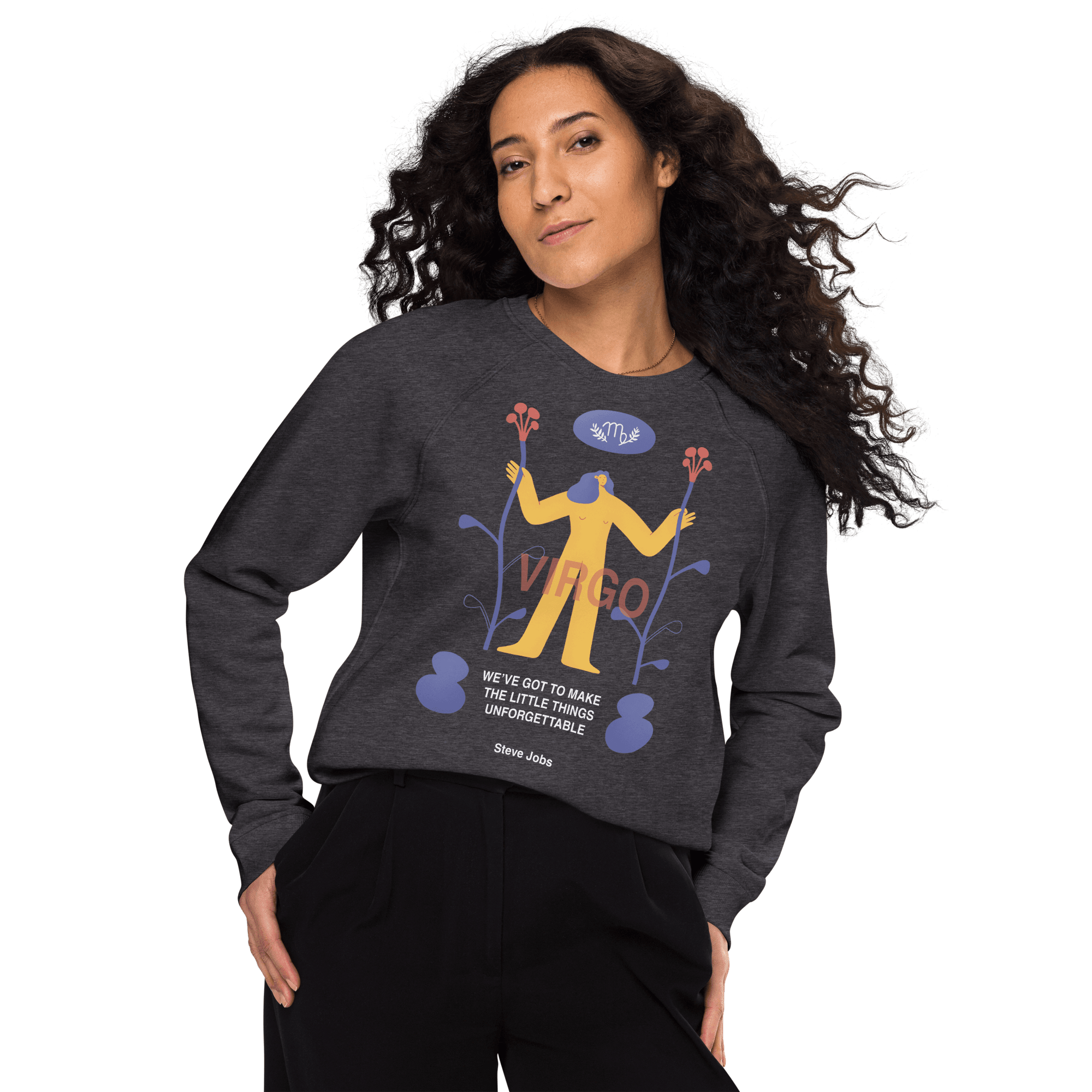Virgo Unisex Organic Raglan Sweatshirt - Steve Jobs Edition - 