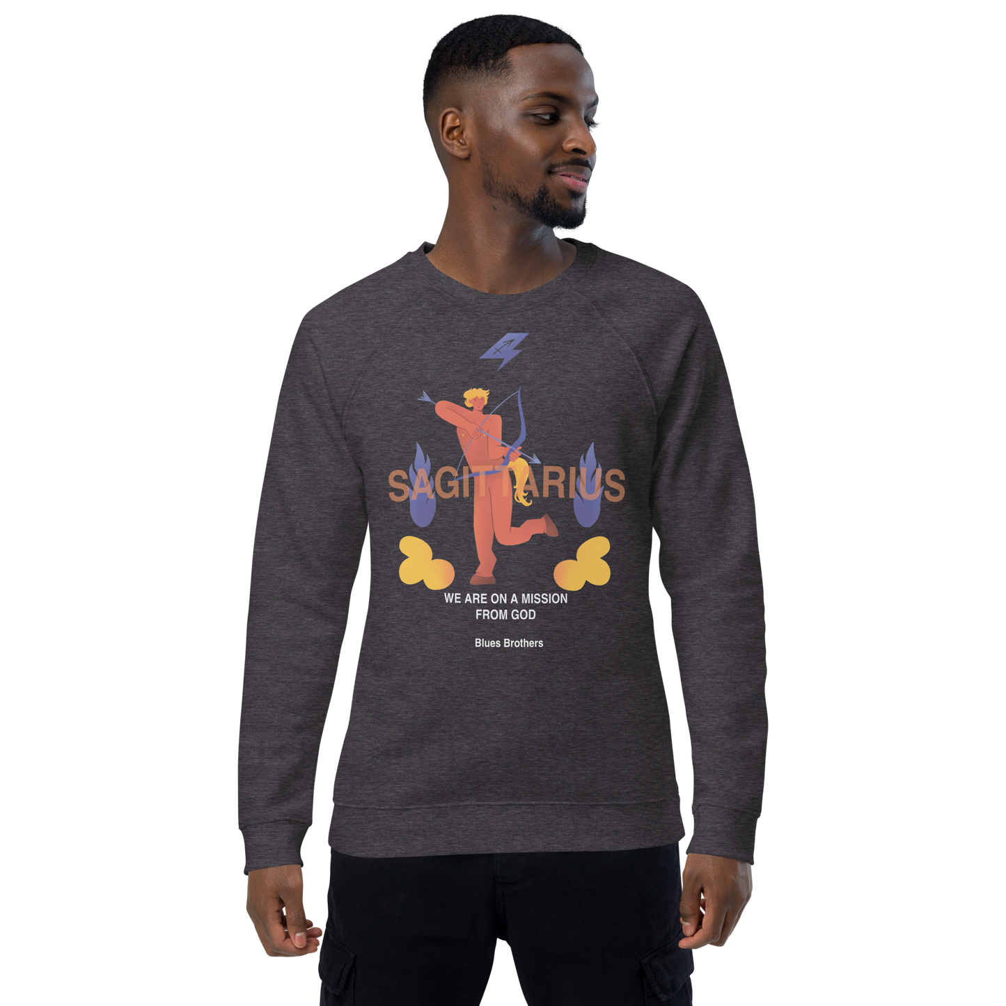 Sagittarius Unisex Organic Raglan Sweatshirt - The Blues Brothers Edition