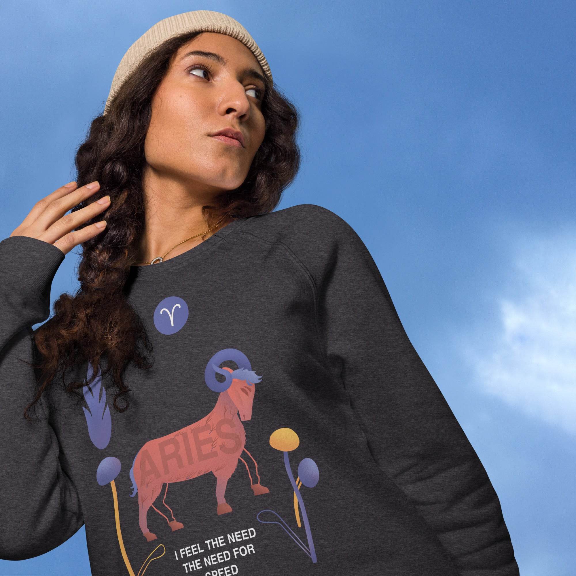 Aries Unisex Organic Raglan Sweatshirt Top Gun - Edition - 
