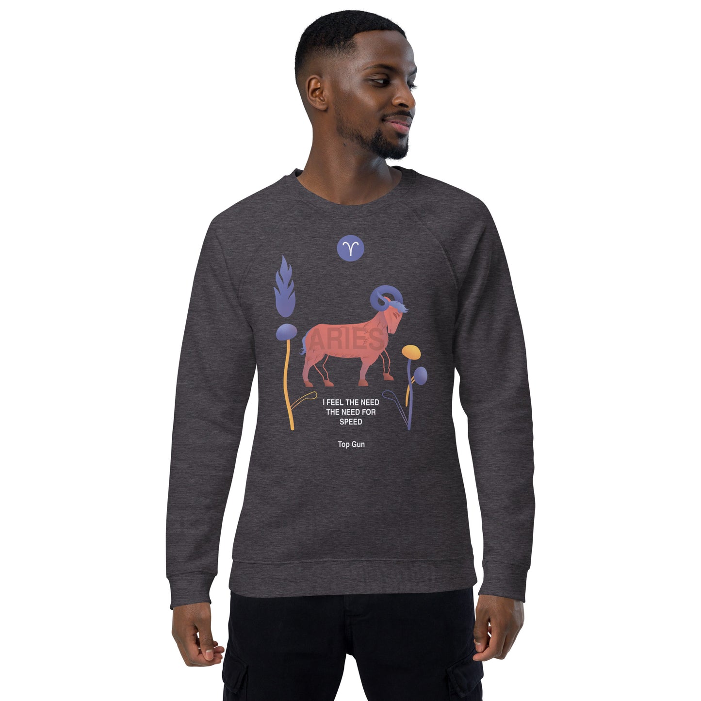 Aries Unisex Organic Raglan Sweatshirt Top Gun - Edition