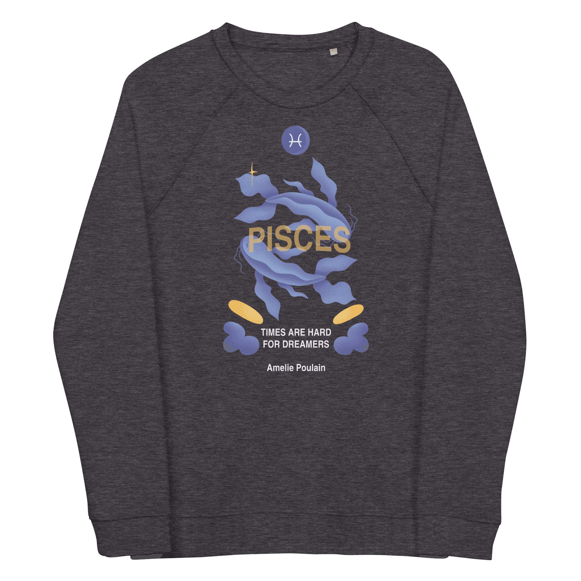 Pisces Unisex Organic Raglan Sweatshirt - Amelie Poulain Edition - 