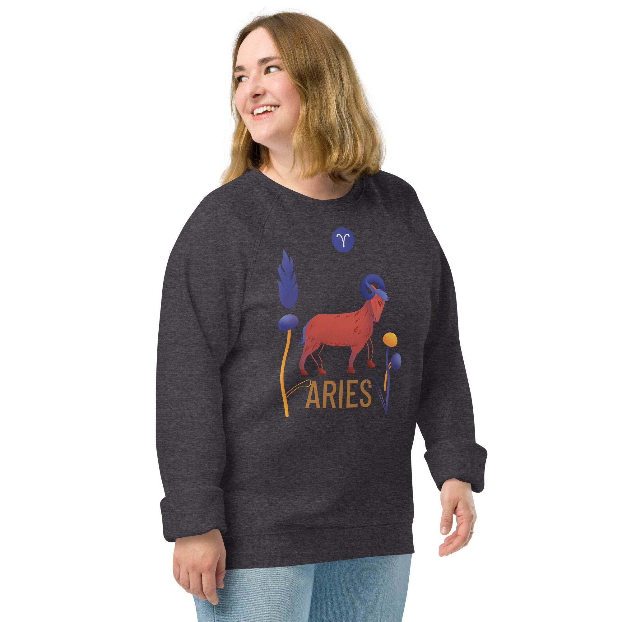 Aries Unisex Organic Raglan Sweatshirt Raw - 