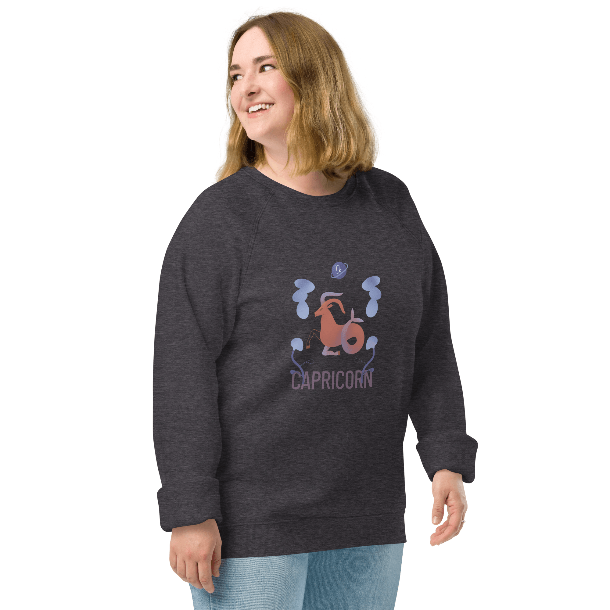 Capricorn Unisex Organic Raglan Sweatshirt - Raw Edition - 