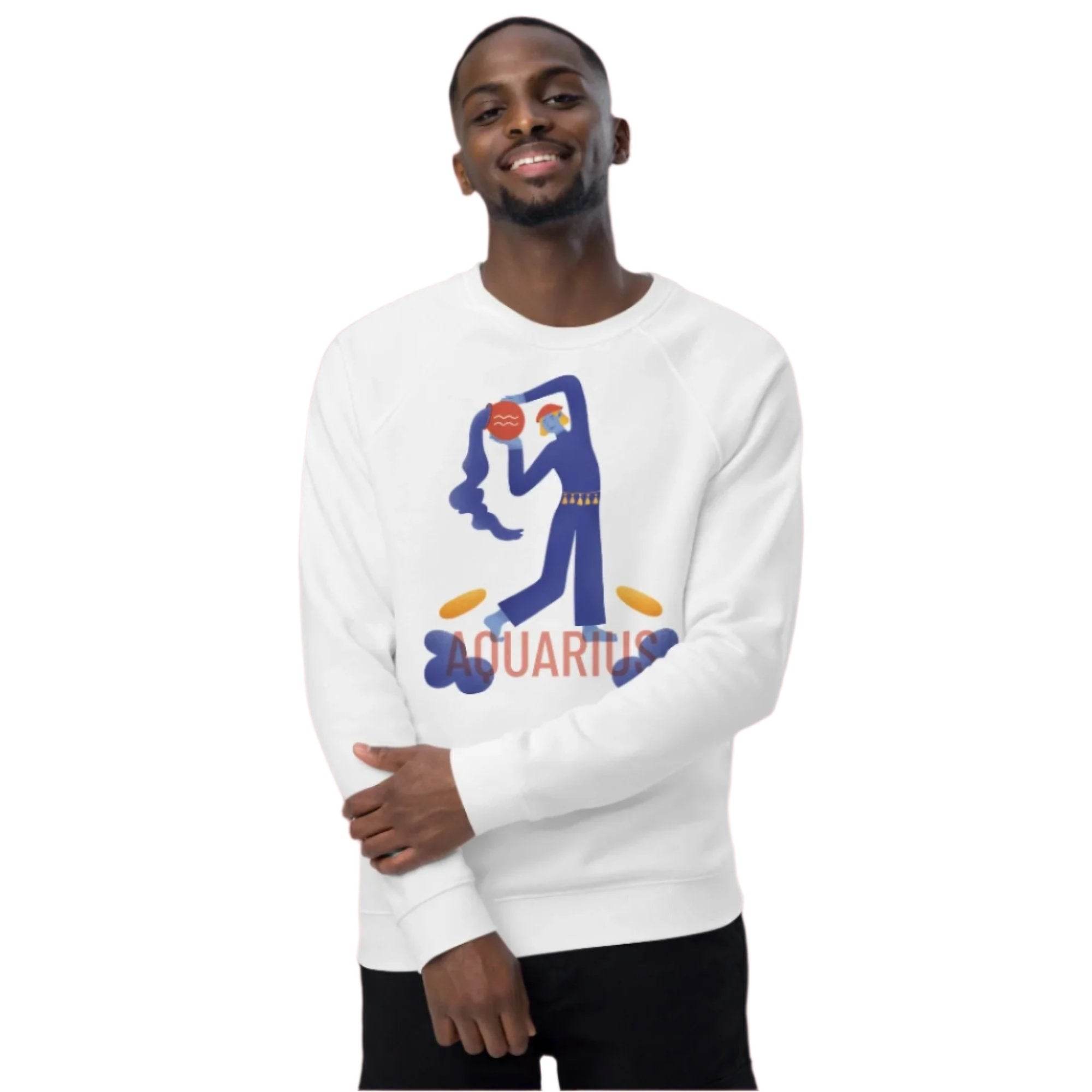 Aquarius Unisex Organic Raglan Sweatshirt - Raw Edition - 