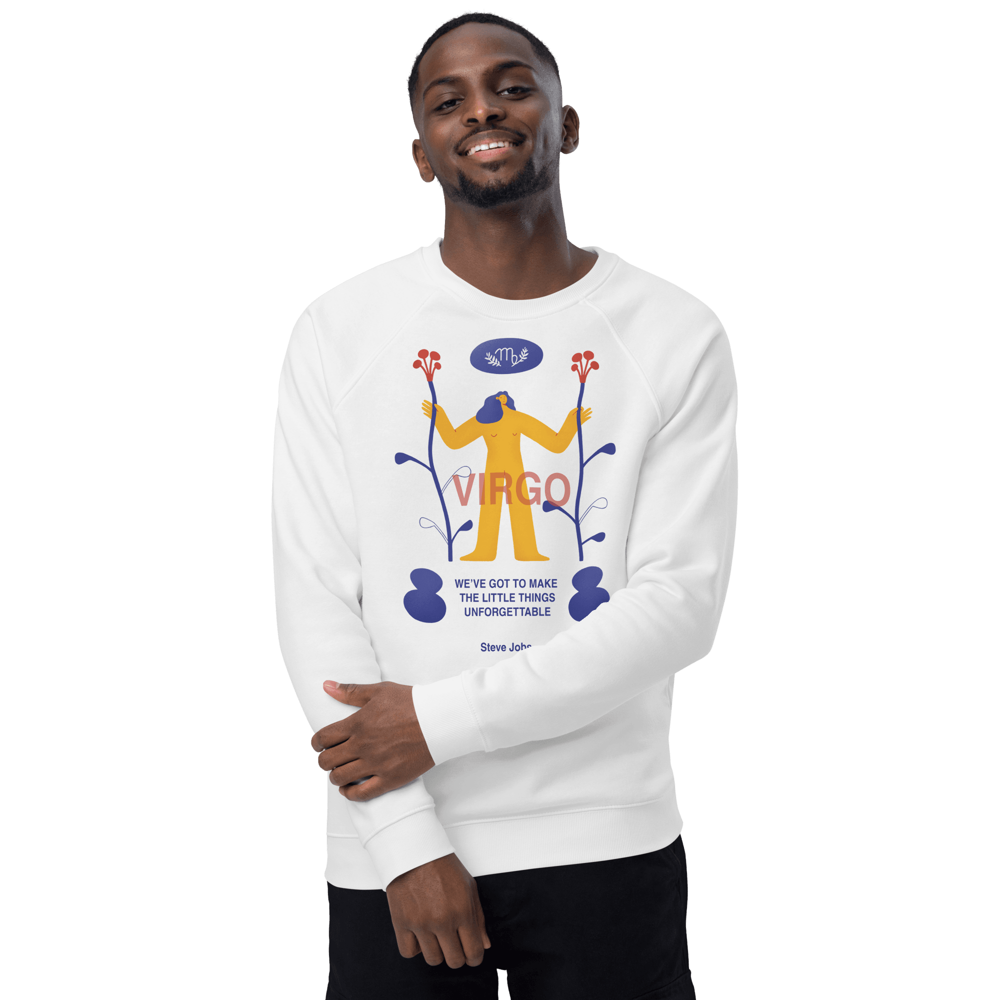 Virgo Unisex Organic Raglan Sweatshirt - Steve Jobs Edition - 