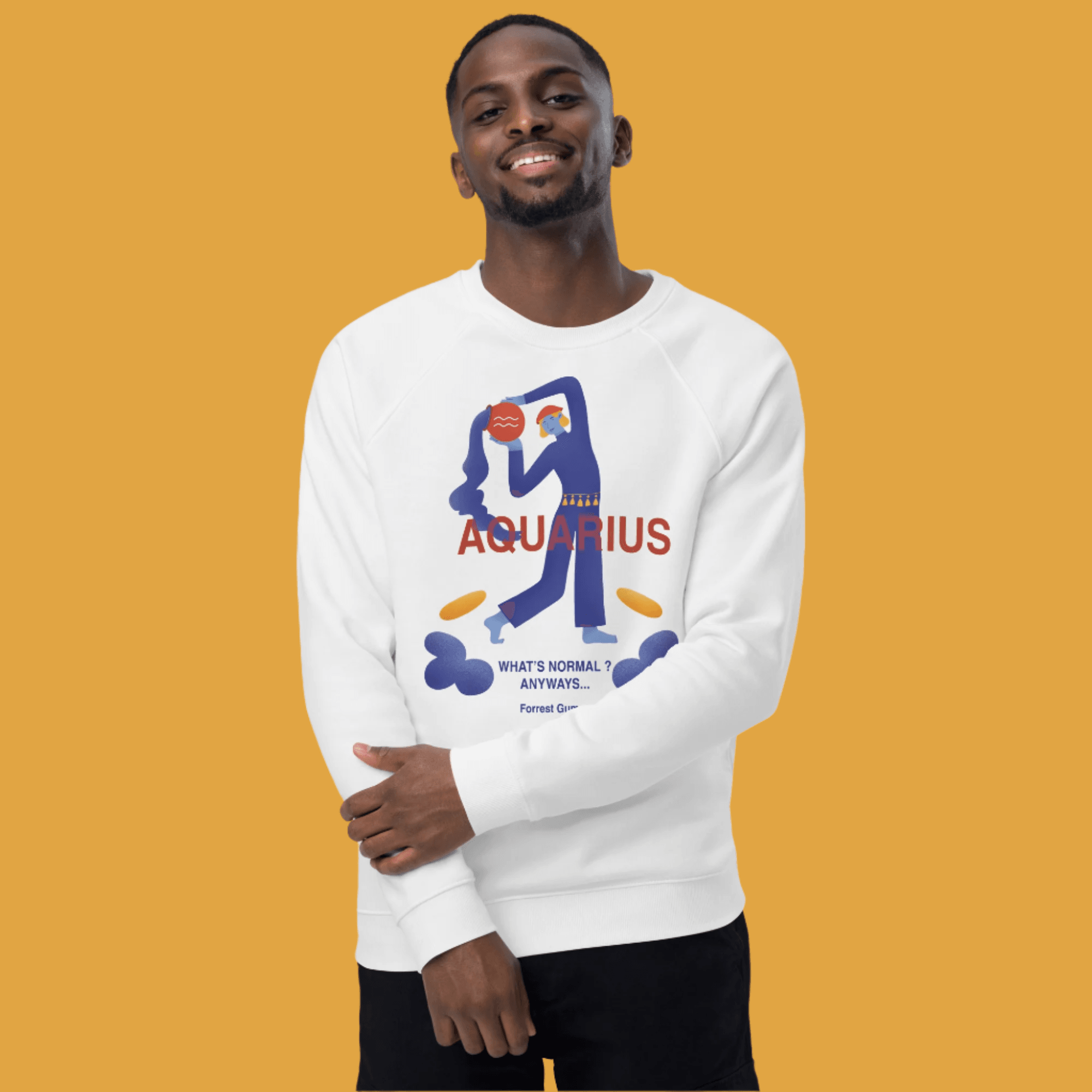 Aquarius Unisex Organic Raglan Sweatshirt - Forrest Gump Edition - 