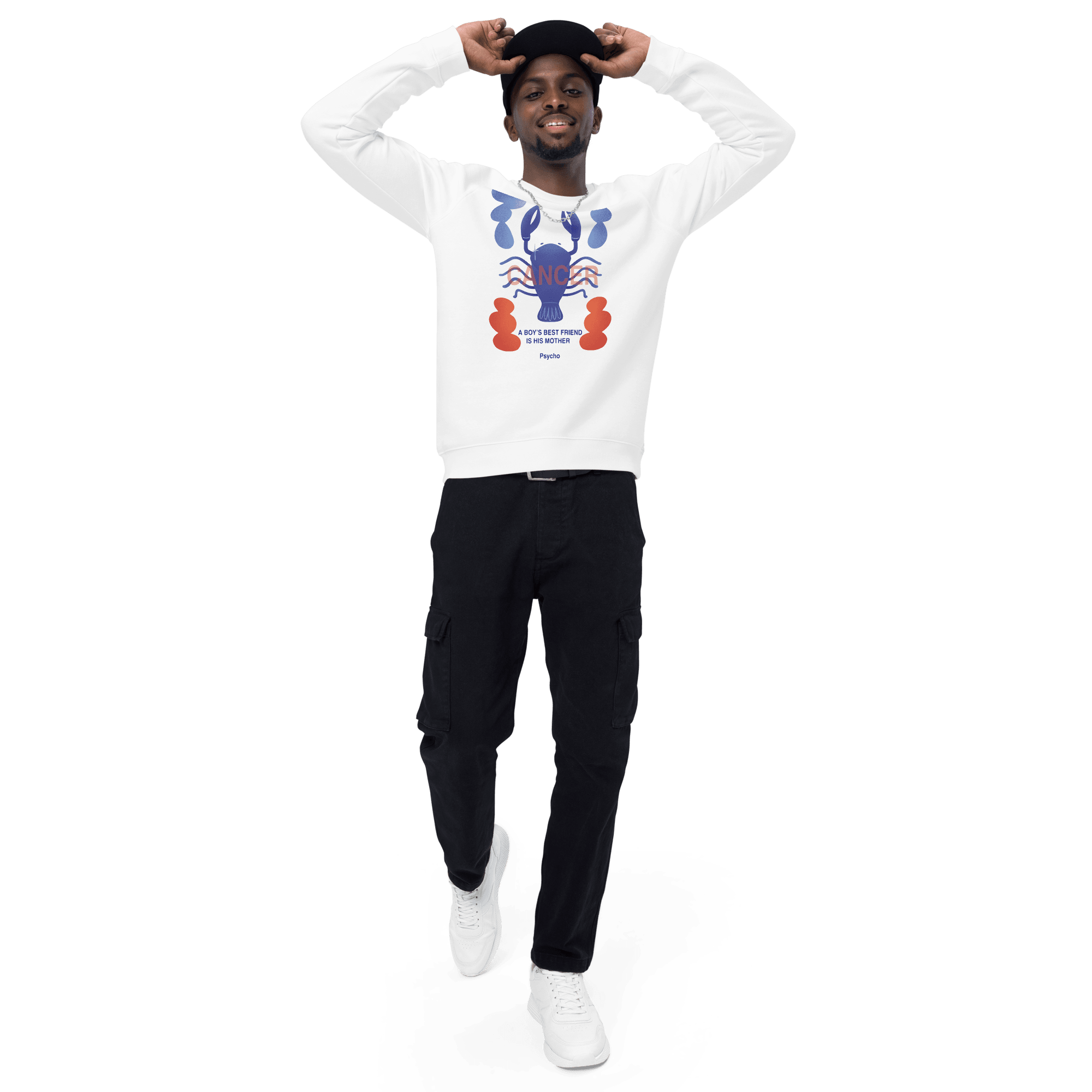 Cancer Unisex Organic Raglan Sweatshirt - Psycho Edition - 