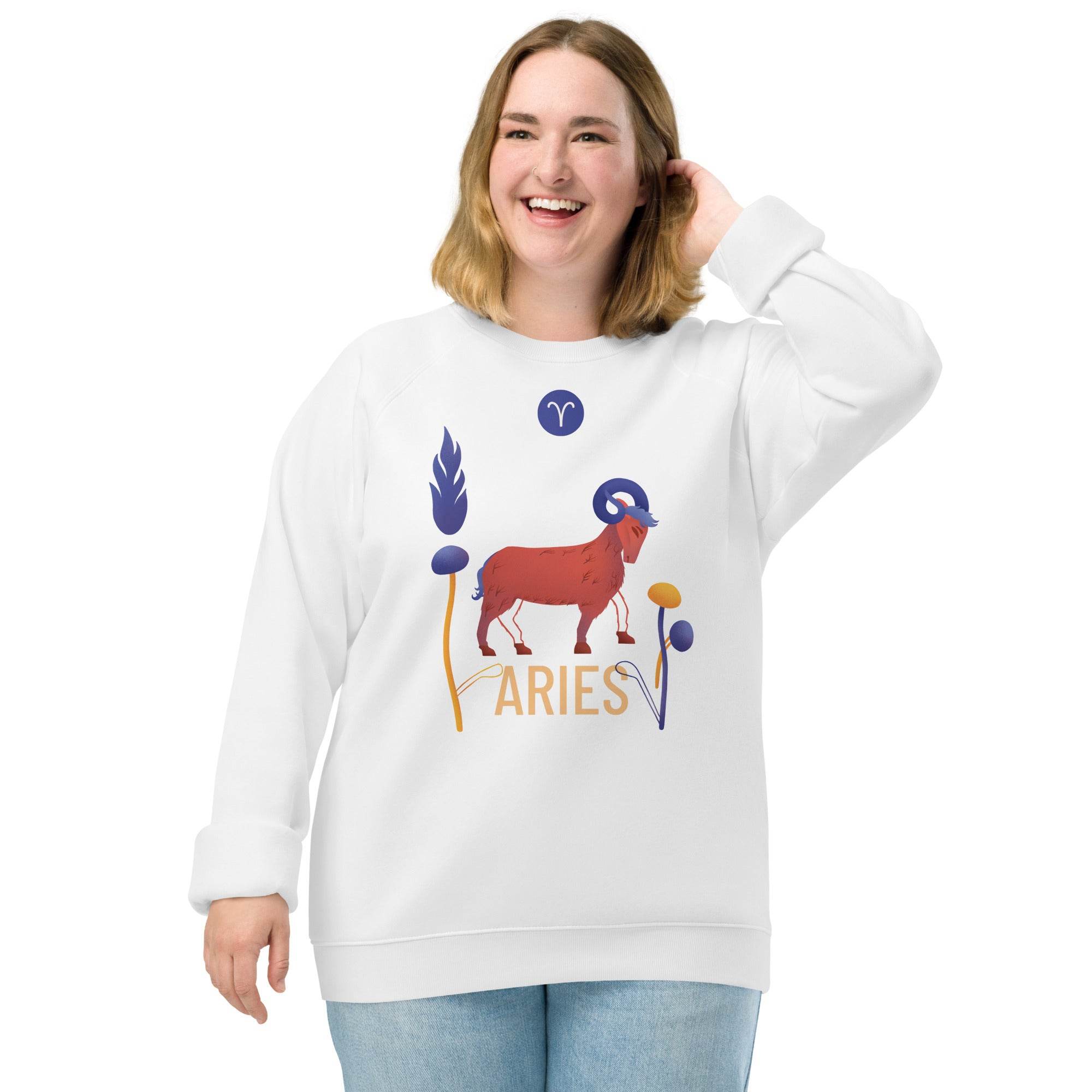 Aries Unisex Organic Raglan Sweatshirt Raw - 