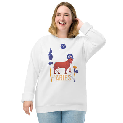 Aries Unisex Organic Raglan Sweatshirt Raw