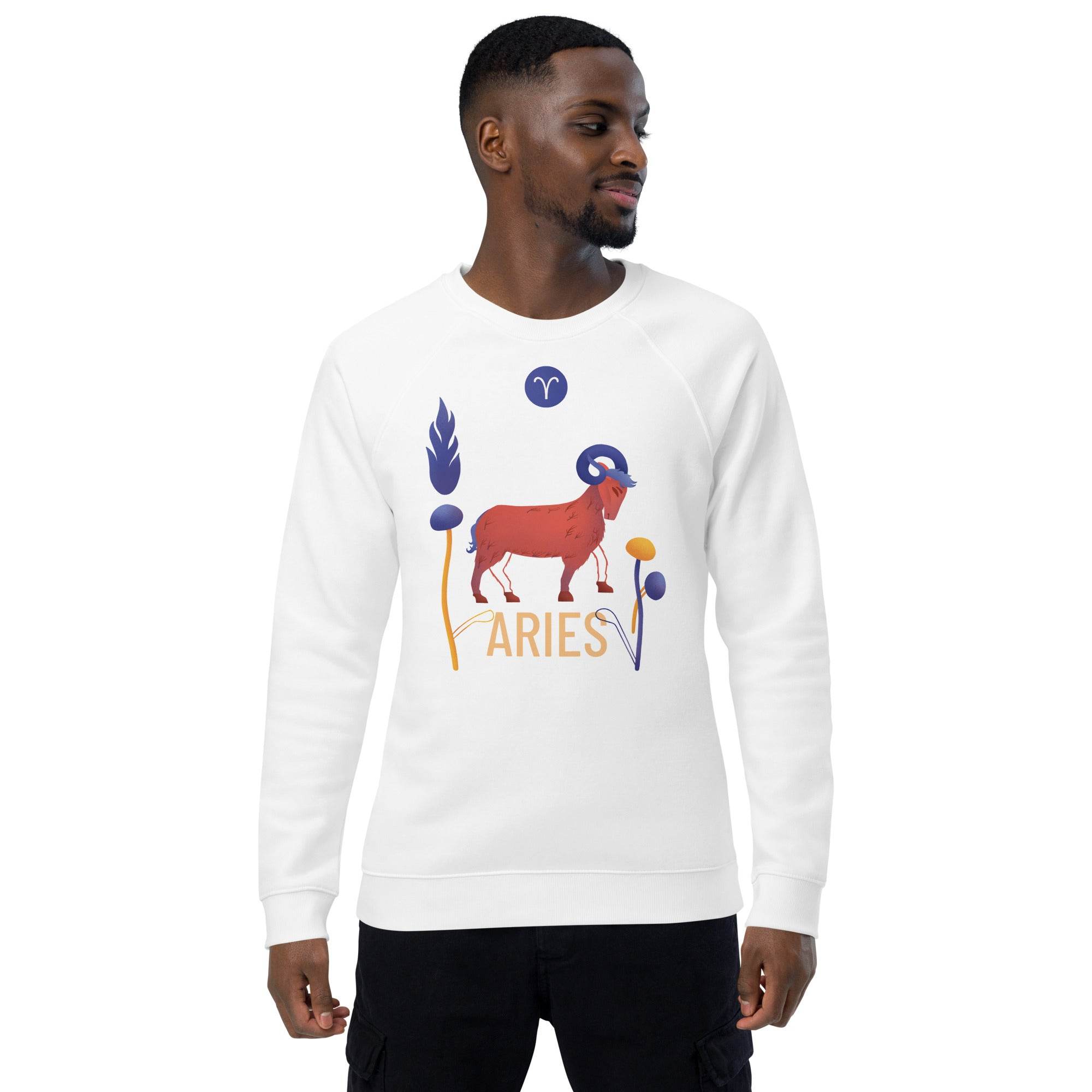 Aries Unisex Organic Raglan Sweatshirt Raw - 