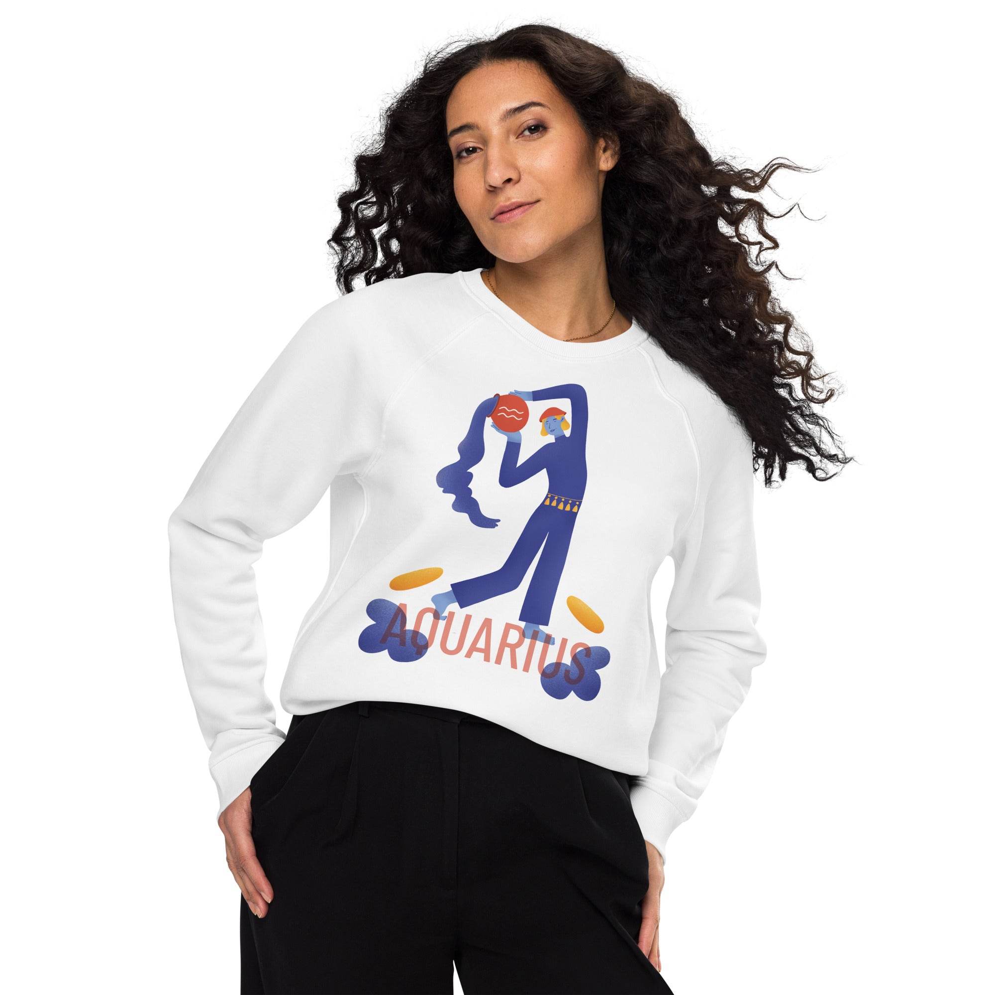Aquarius Unisex Organic Raglan Sweatshirt - Raw Edition - 