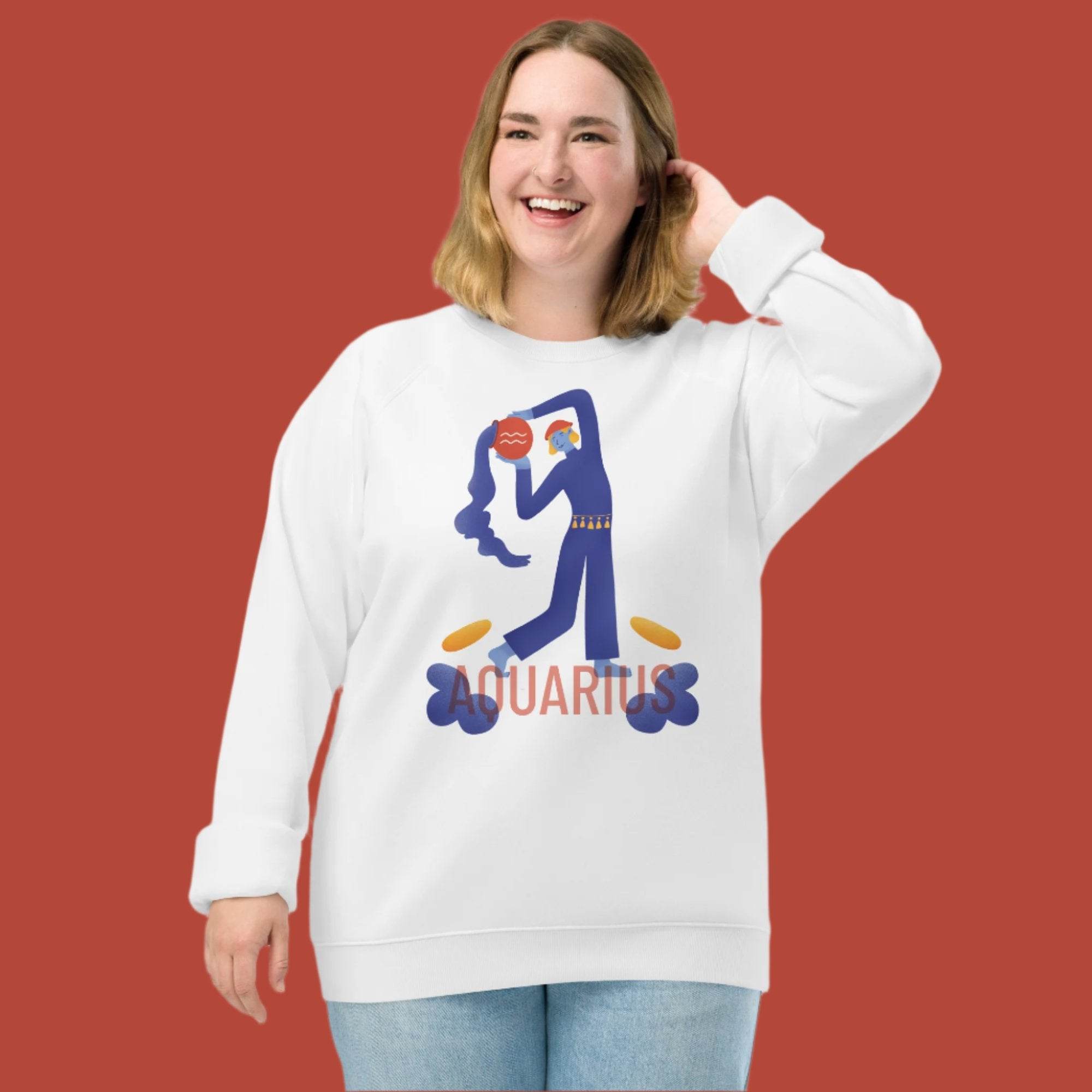 Aquarius Unisex Organic Raglan Sweatshirt - Raw Edition - 